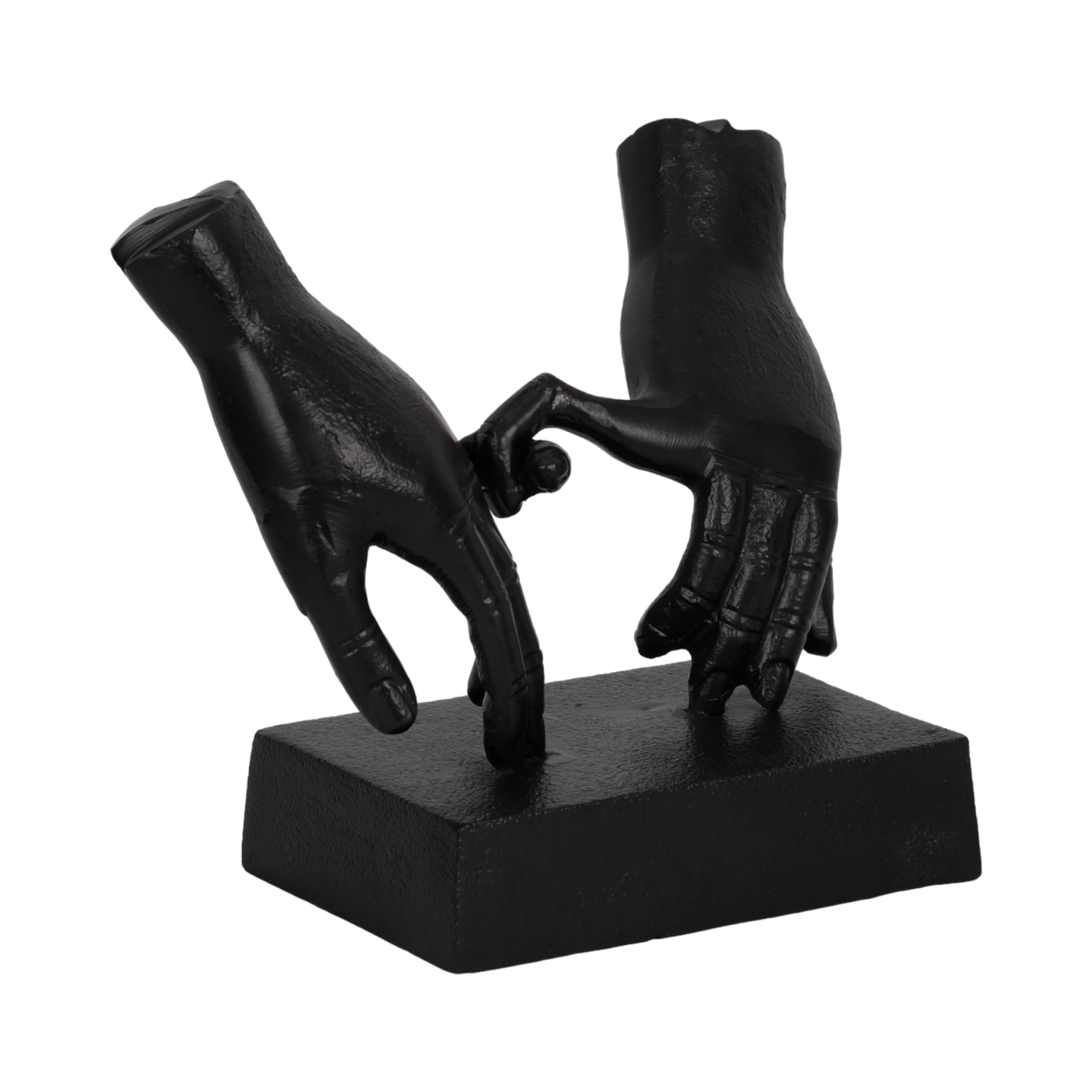 METAL,9"H,ENTWINED HANDS SCULPTURE, BLACK