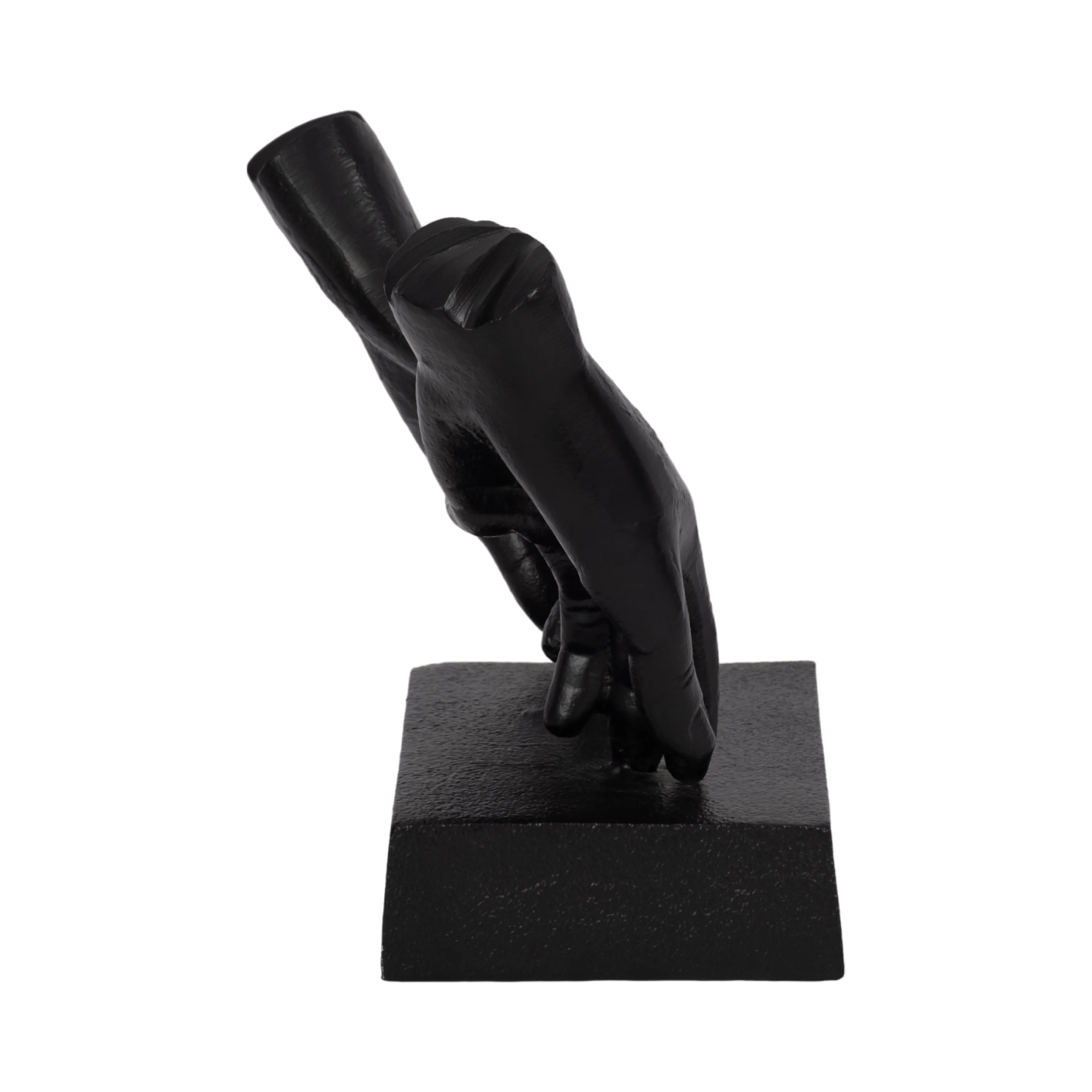 METAL,9"H,ENTWINED HANDS SCULPTURE, BLACK
