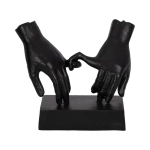 METAL,9"H,ENTWINED HANDS SCULPTURE, BLACK