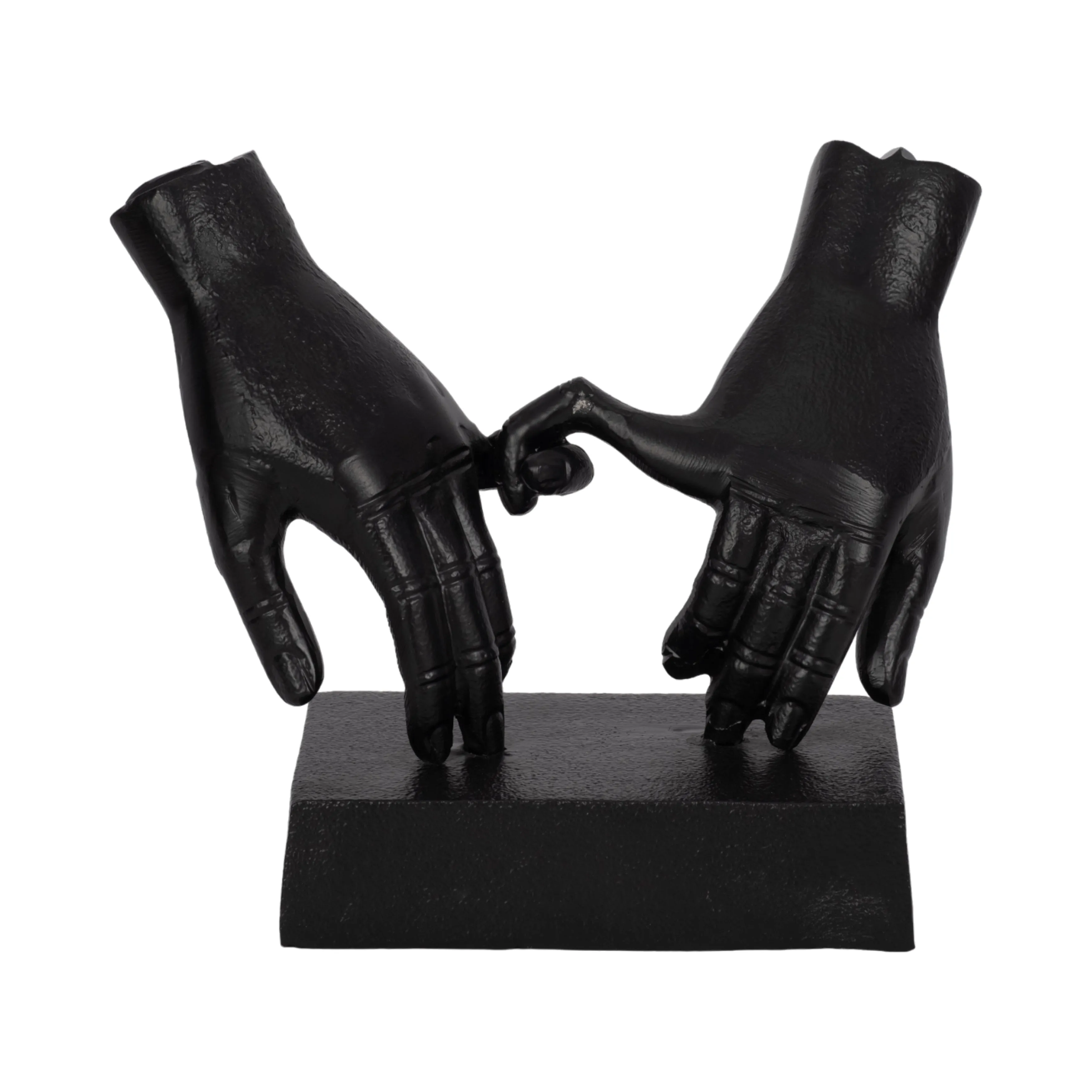 METAL,9"H,ENTWINED HANDS SCULPTURE, BLACK
