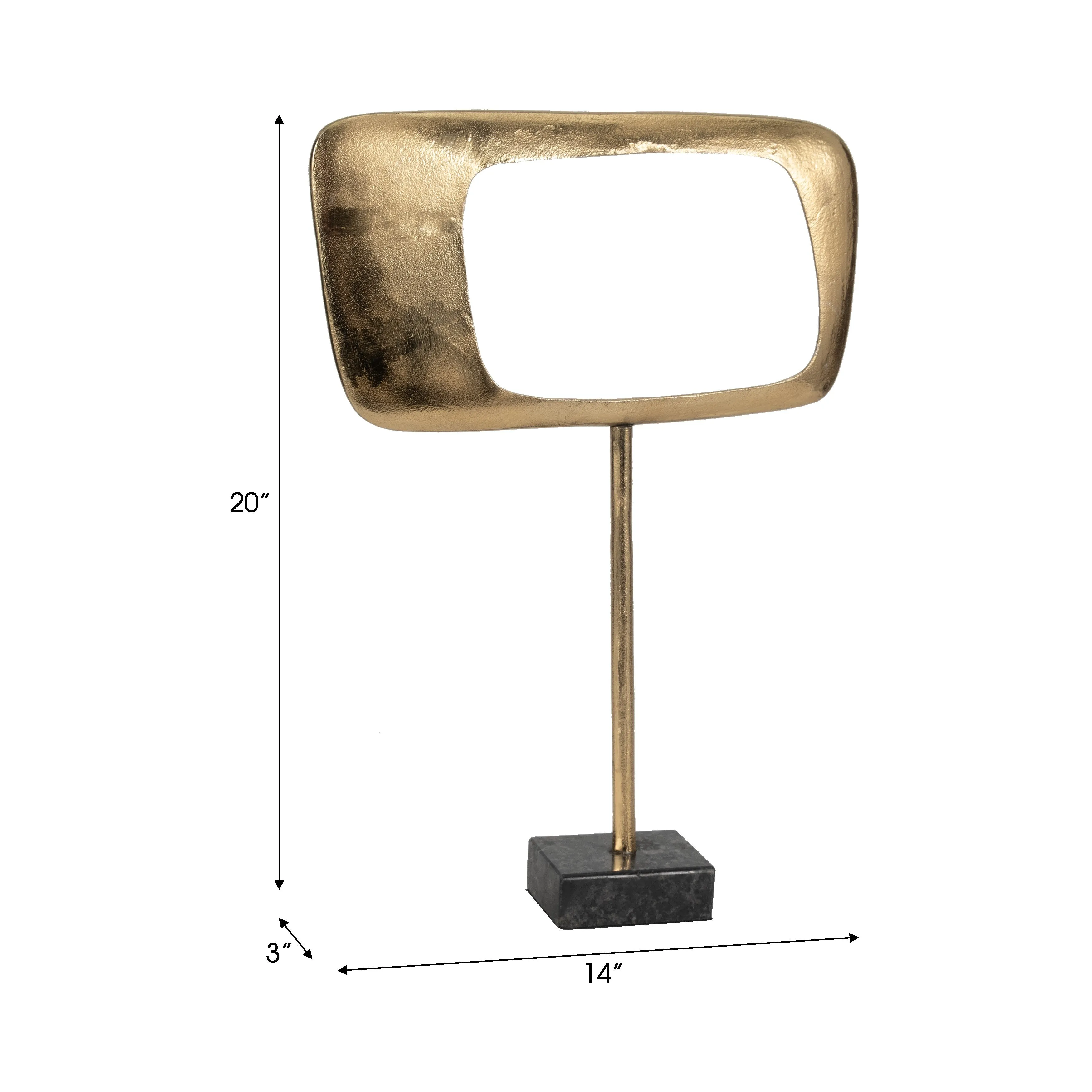 METAL/MARBLE, 20" TABLE TOP DECO, GOLD