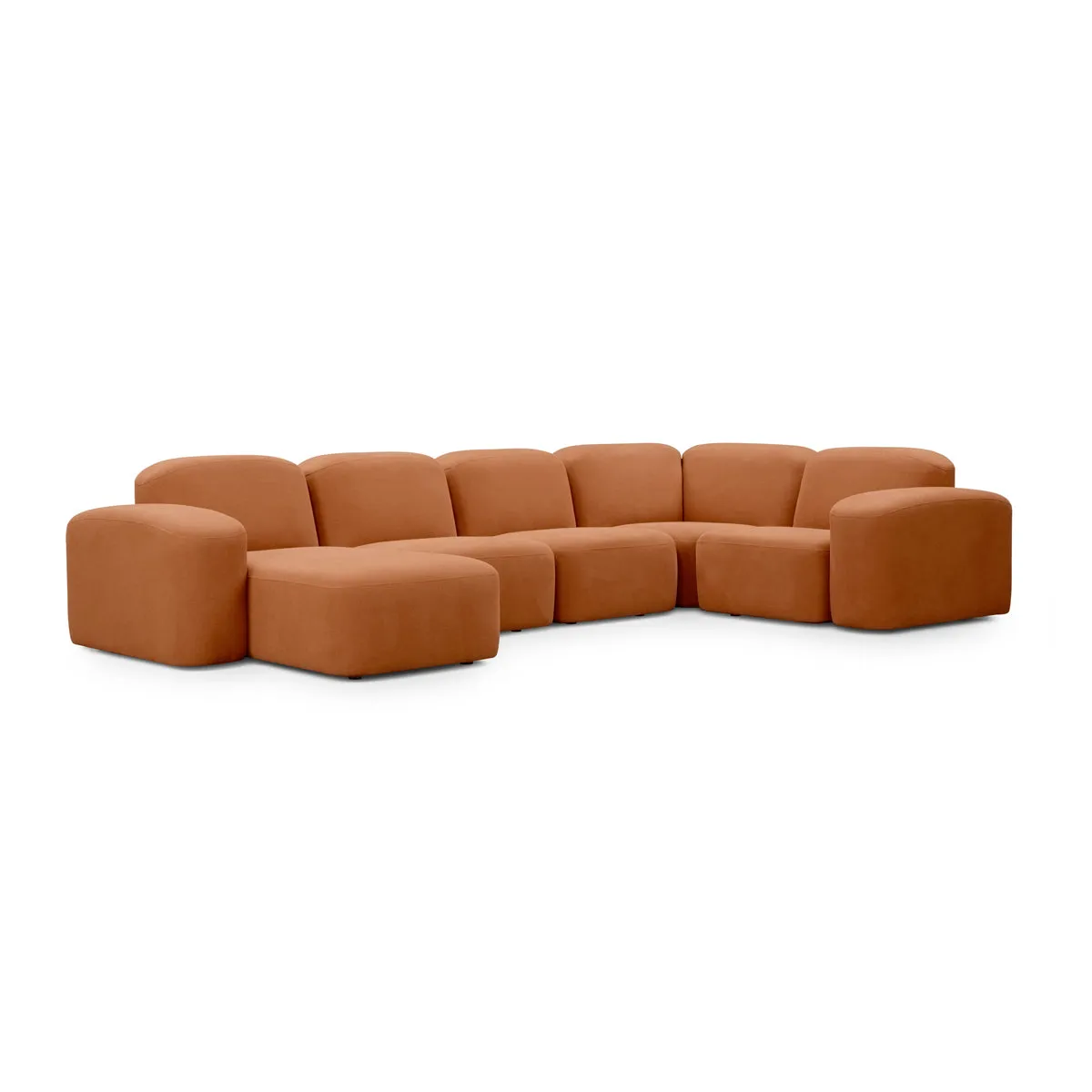 Muse 5 Piece LAF Modular Chaise Sofa (Cabarita Hazel)