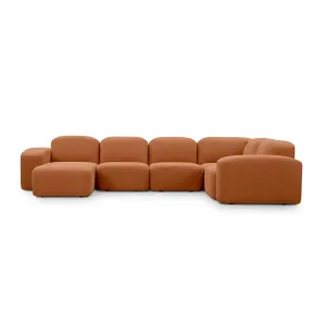 Muse 5 Piece LAF Modular Chaise Sofa (Cabarita Hazel)