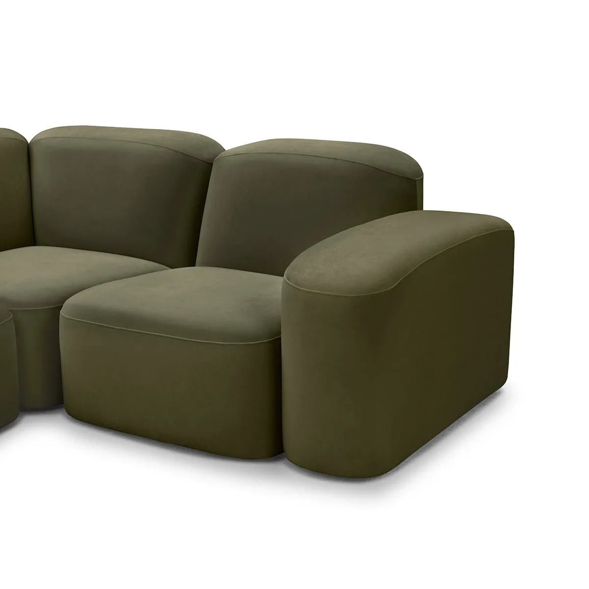 Muse 5 Piece LAF Modular Chaise Sofa (Malibu Matcha)