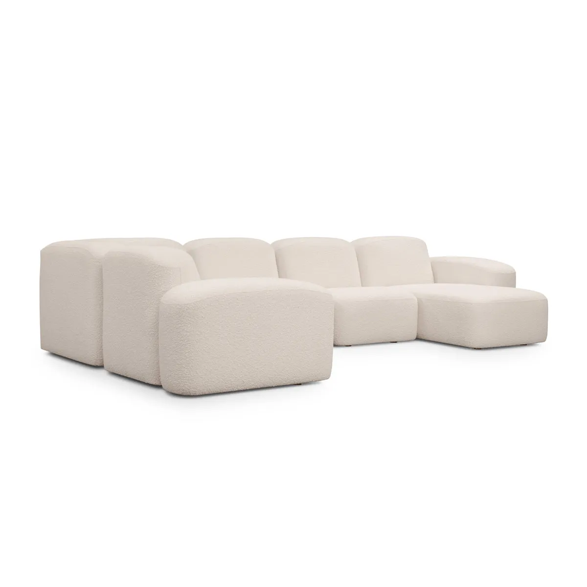 Muse 5 Piece RAF Modular Chaise Sofa (Bronte Whipped Cream)