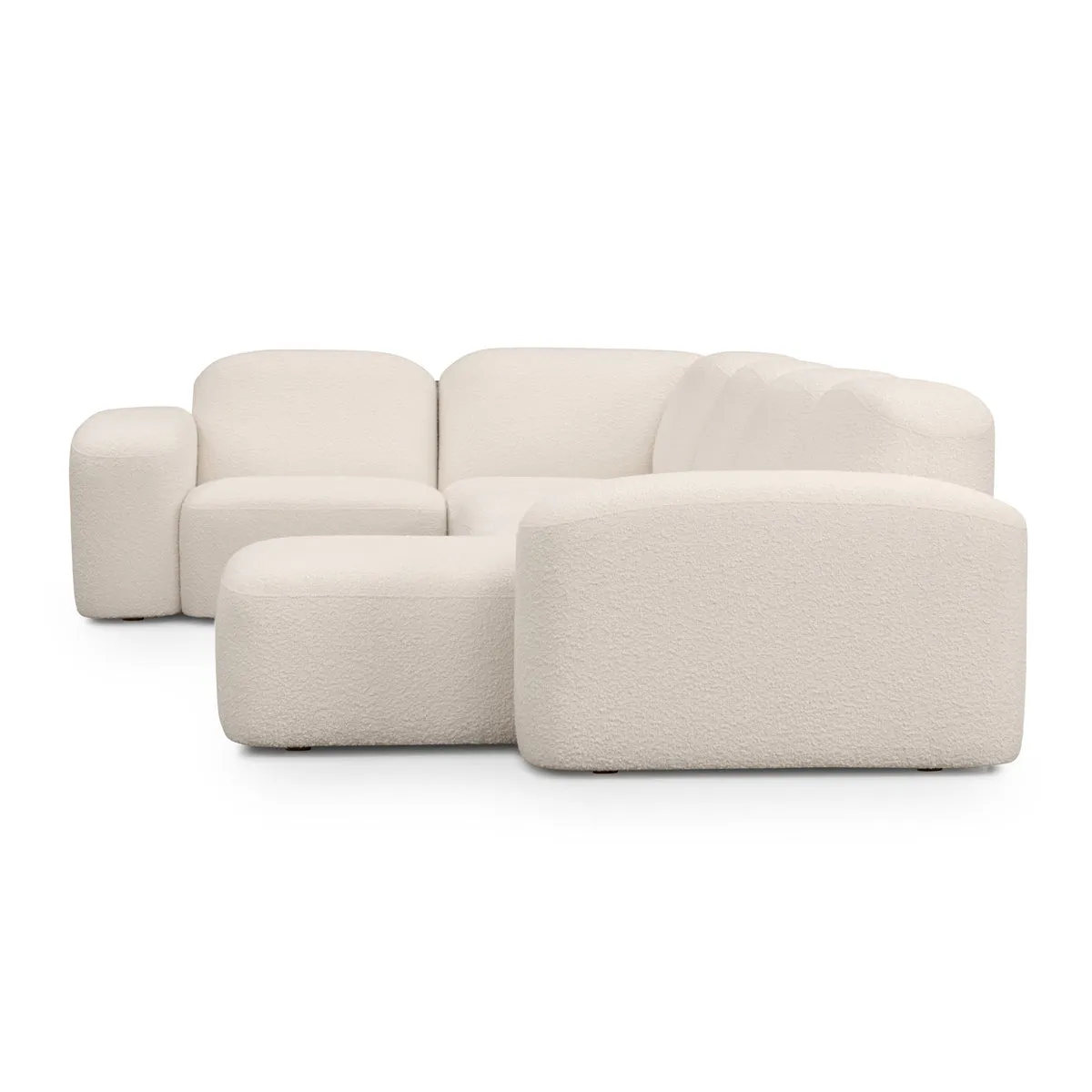 Muse 5 Piece RAF Modular Chaise Sofa (Bronte Whipped Cream)