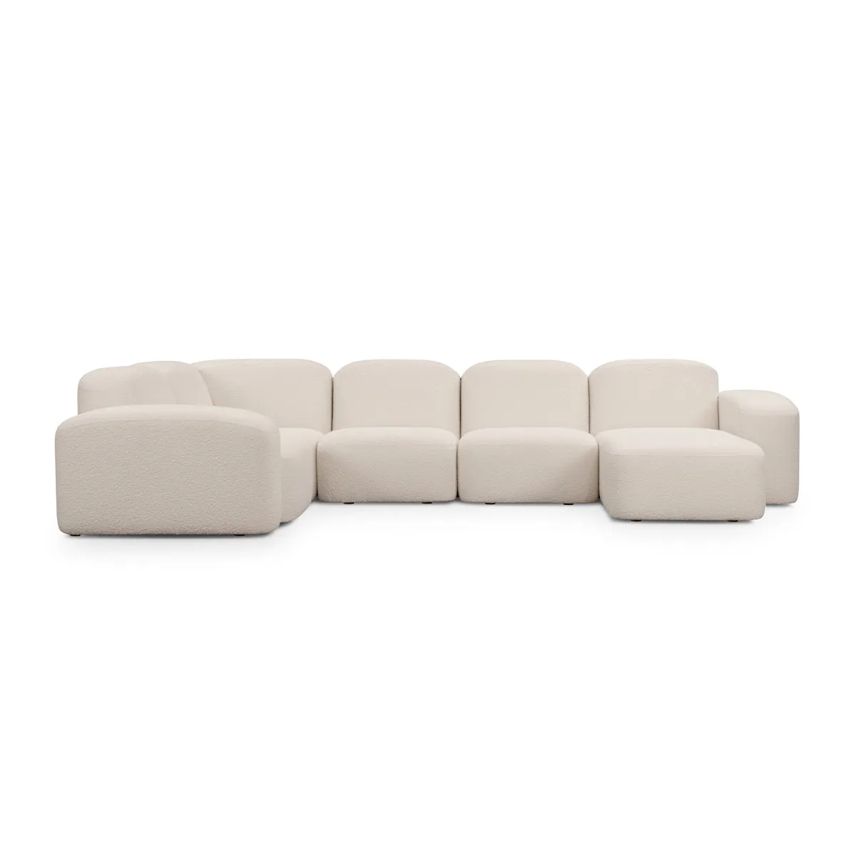 Muse 5 Piece RAF Modular Chaise Sofa (Bronte Whipped Cream)