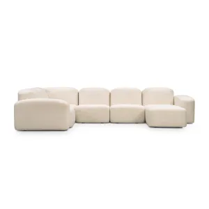 Muse 5 Piece RAF Modular Chaise Sofa (Hyams Sable)