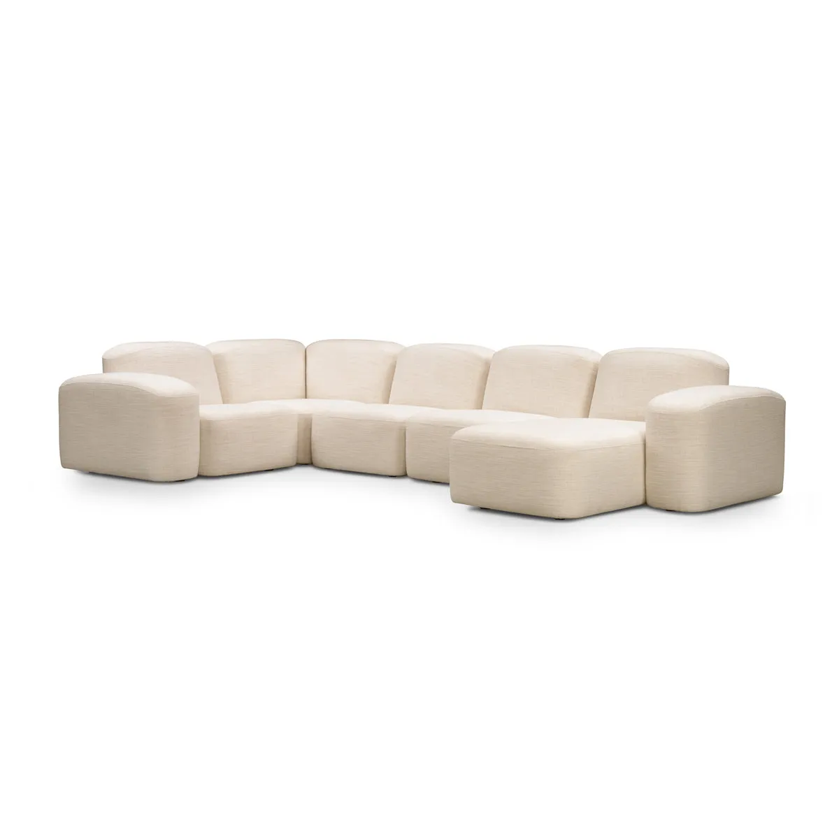 Muse 5 Piece RAF Modular Chaise Sofa (Hyams Sable)