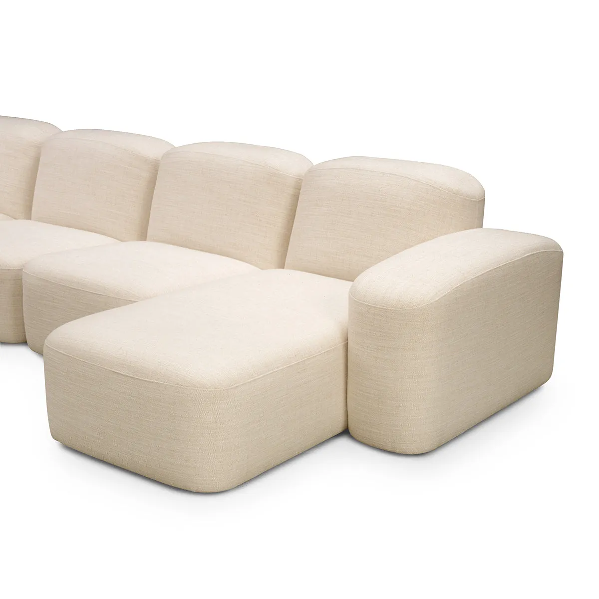 Muse 5 Piece RAF Modular Chaise Sofa (Hyams Sable)