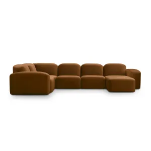 Muse 5 Piece RAF Modular Chaise Sofa (Malibu Cognac)