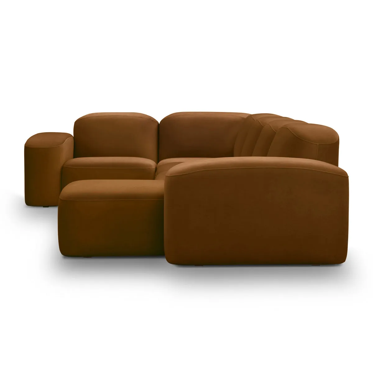 Muse 5 Piece RAF Modular Chaise Sofa (Malibu Cognac)