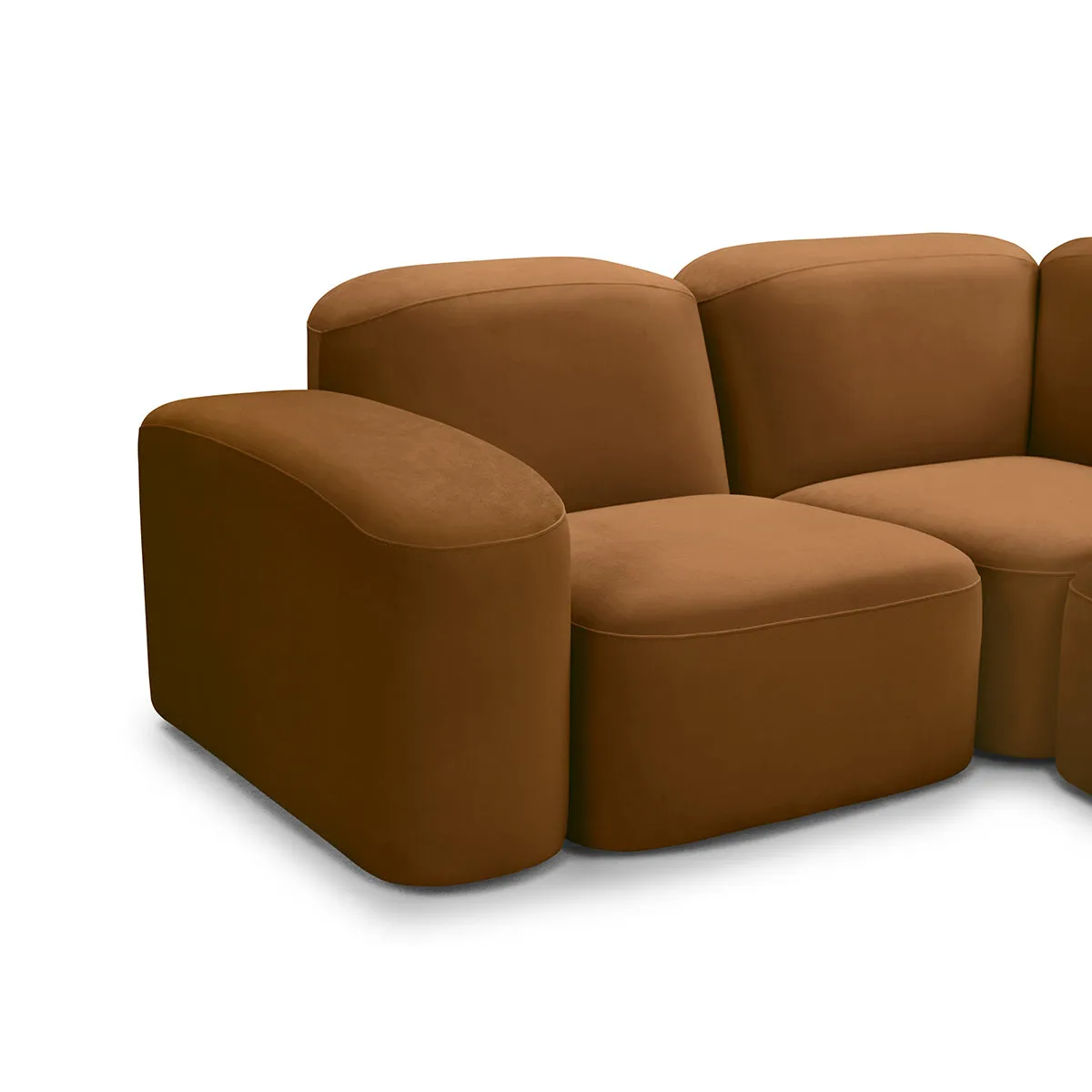 Muse 5 Piece RAF Modular Chaise Sofa (Malibu Cognac)