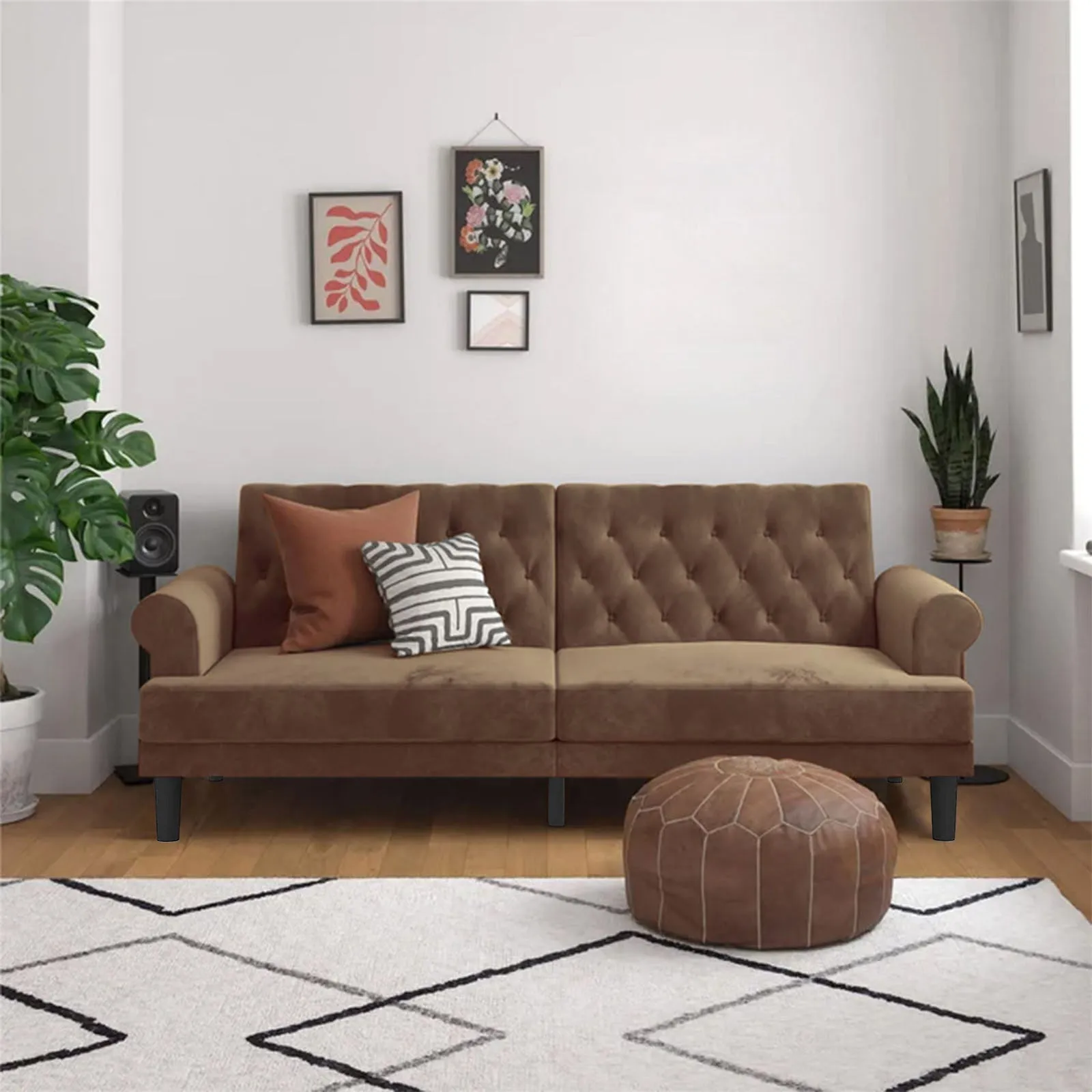 Nutella 2 In 1 Sofabed Velvet Upholstered