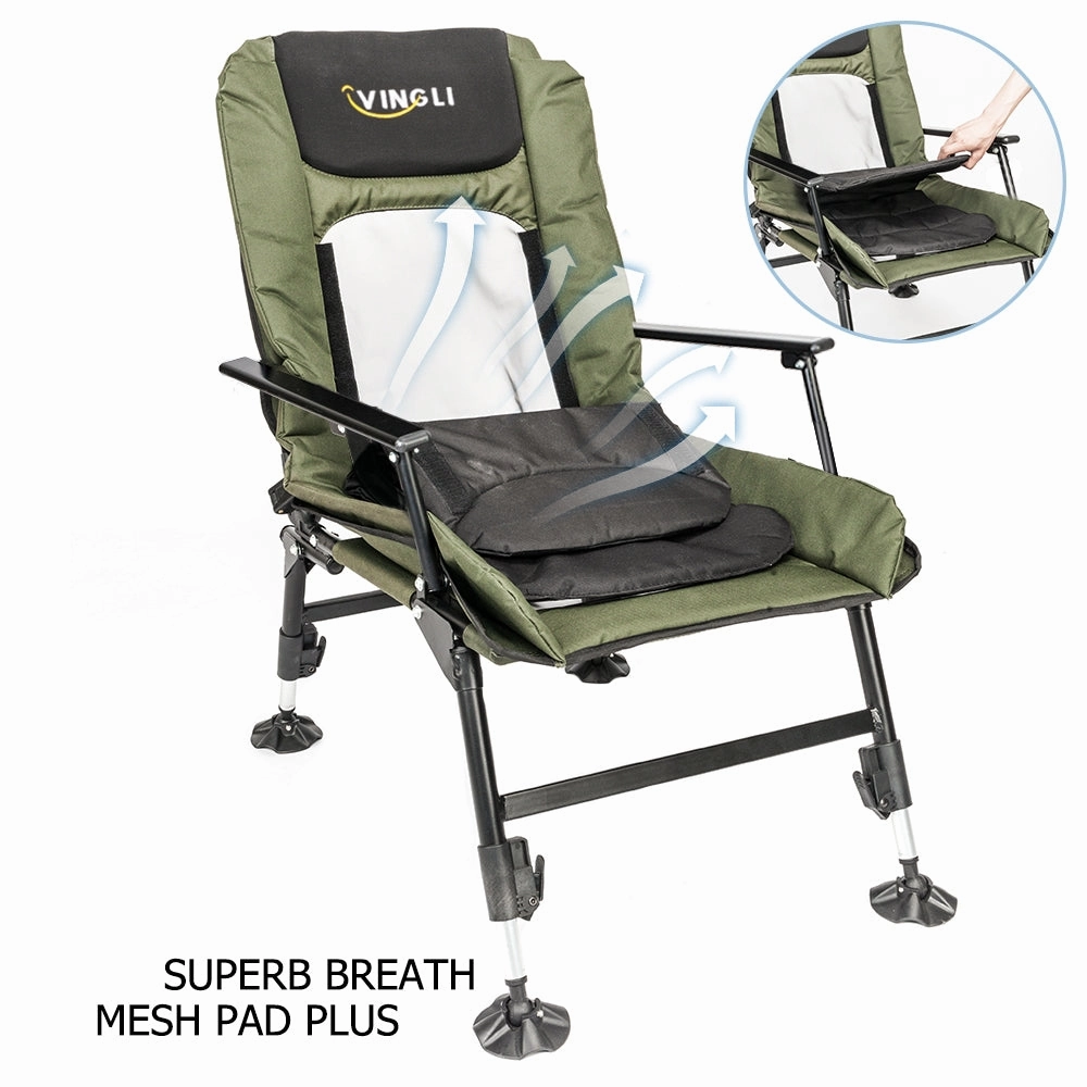 Outdoor Vingli patio chairs seating VINGLI Folding Fishing Chair Plus Foot Rest Attachment