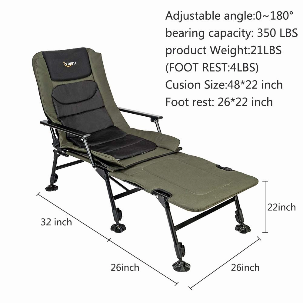 Outdoor Vingli patio chairs seating VINGLI Folding Fishing Chair Plus Foot Rest Attachment