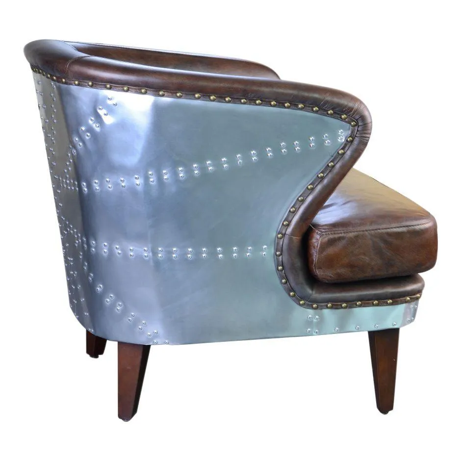 Preston Club Chair Dark Brown Leather