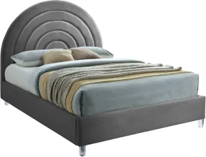 Rainbow Grey Velvet Full Bed