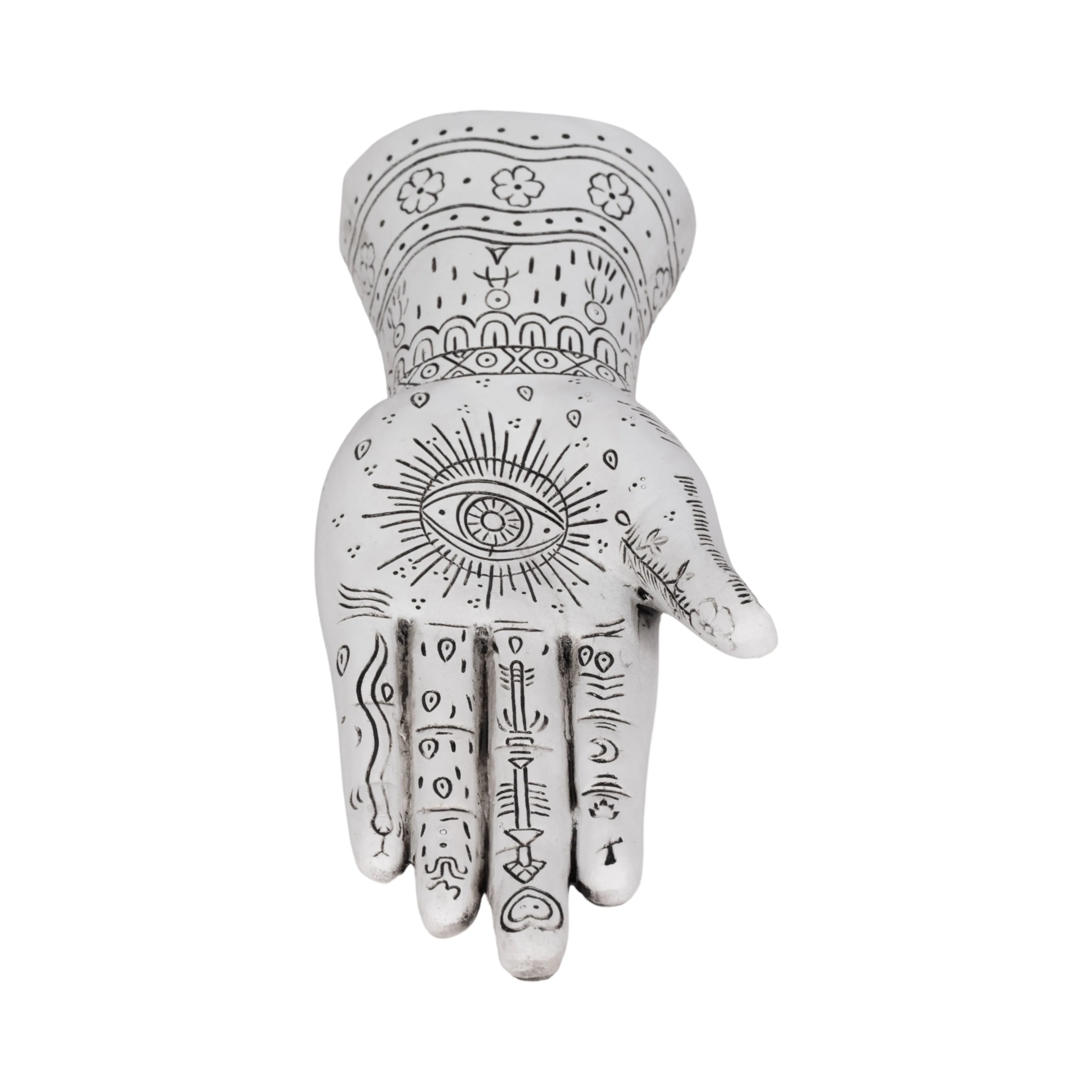 RESIN, 10" TATTOO HAND, WHITE