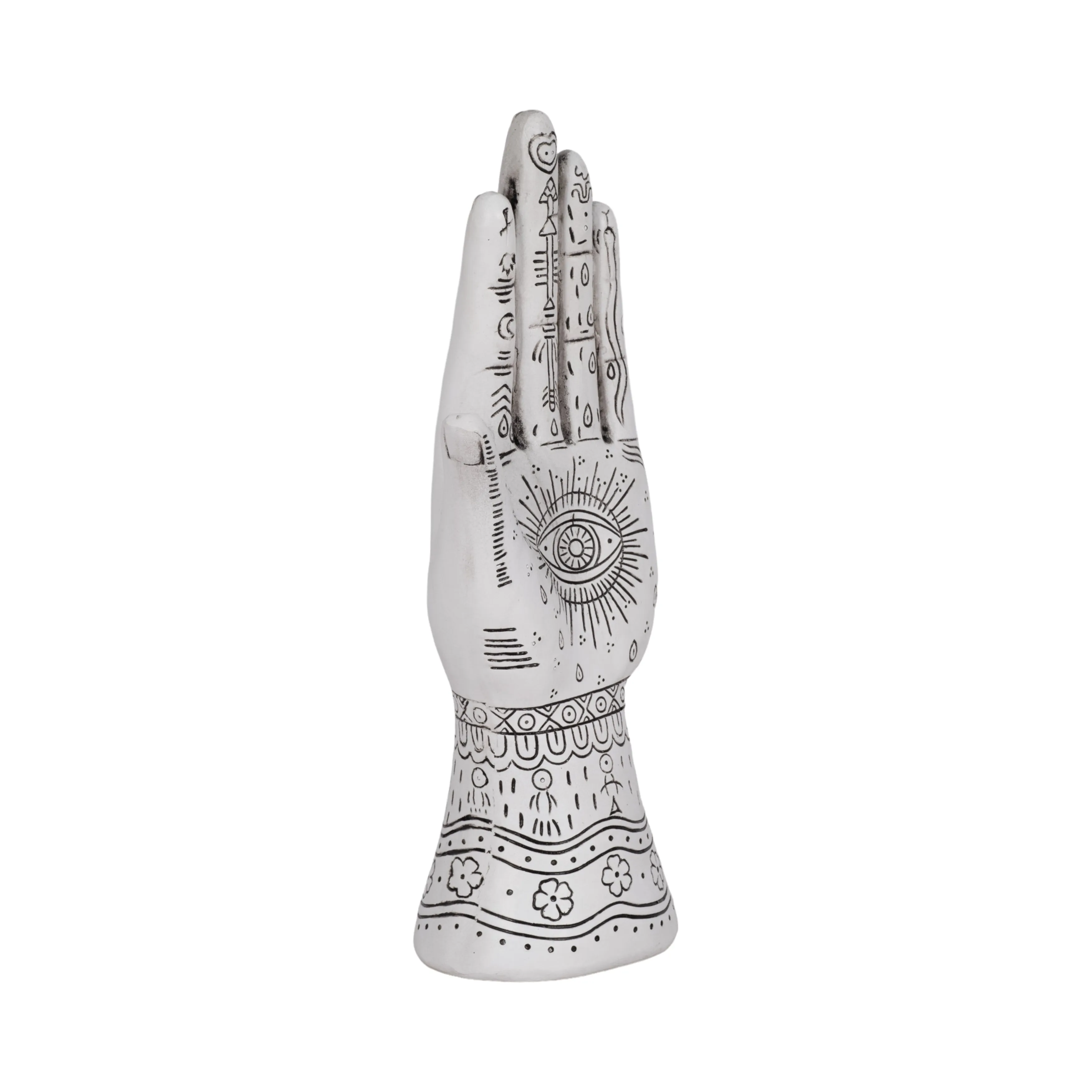 RESIN, 10" TATTOO HAND, WHITE