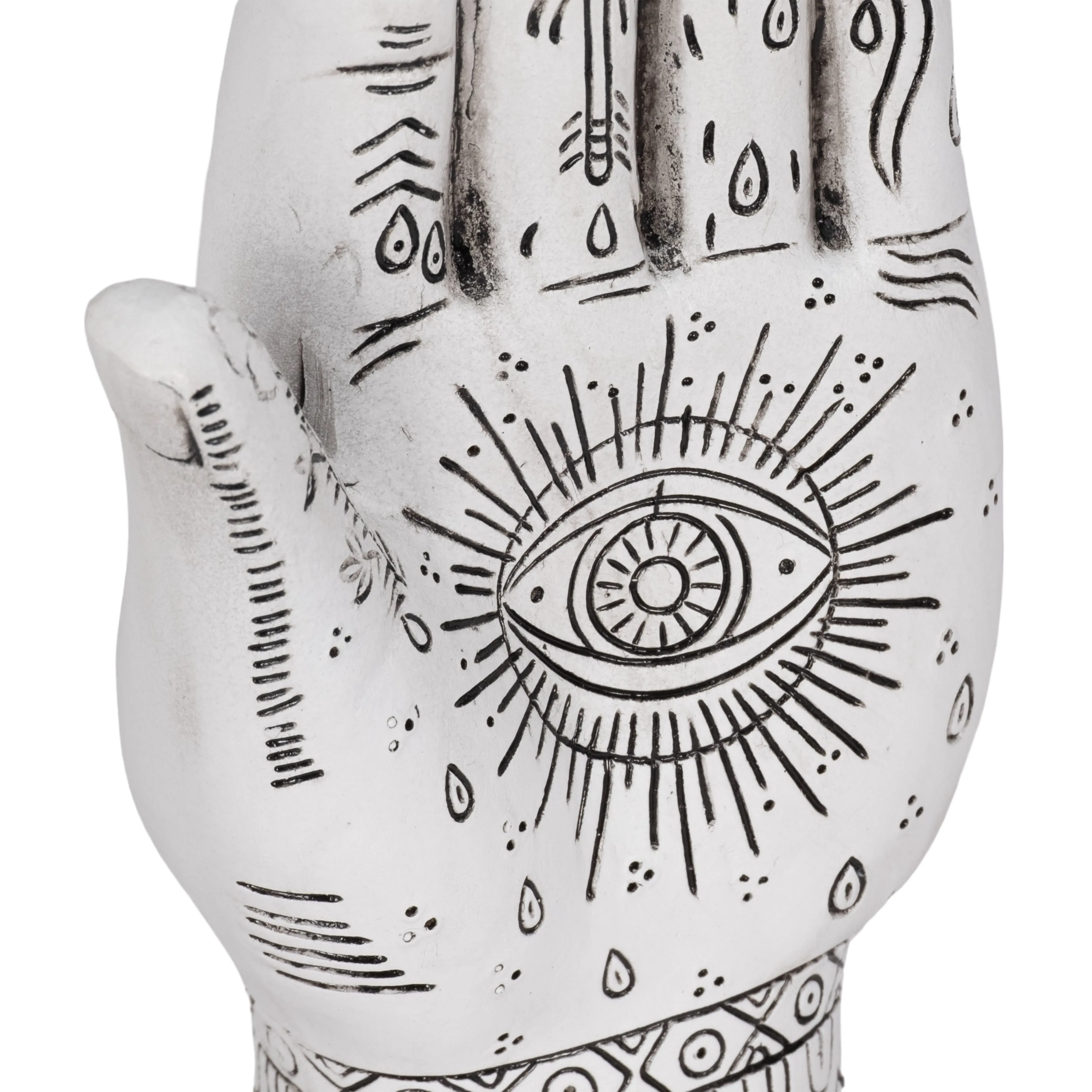 RESIN, 10" TATTOO HAND, WHITE
