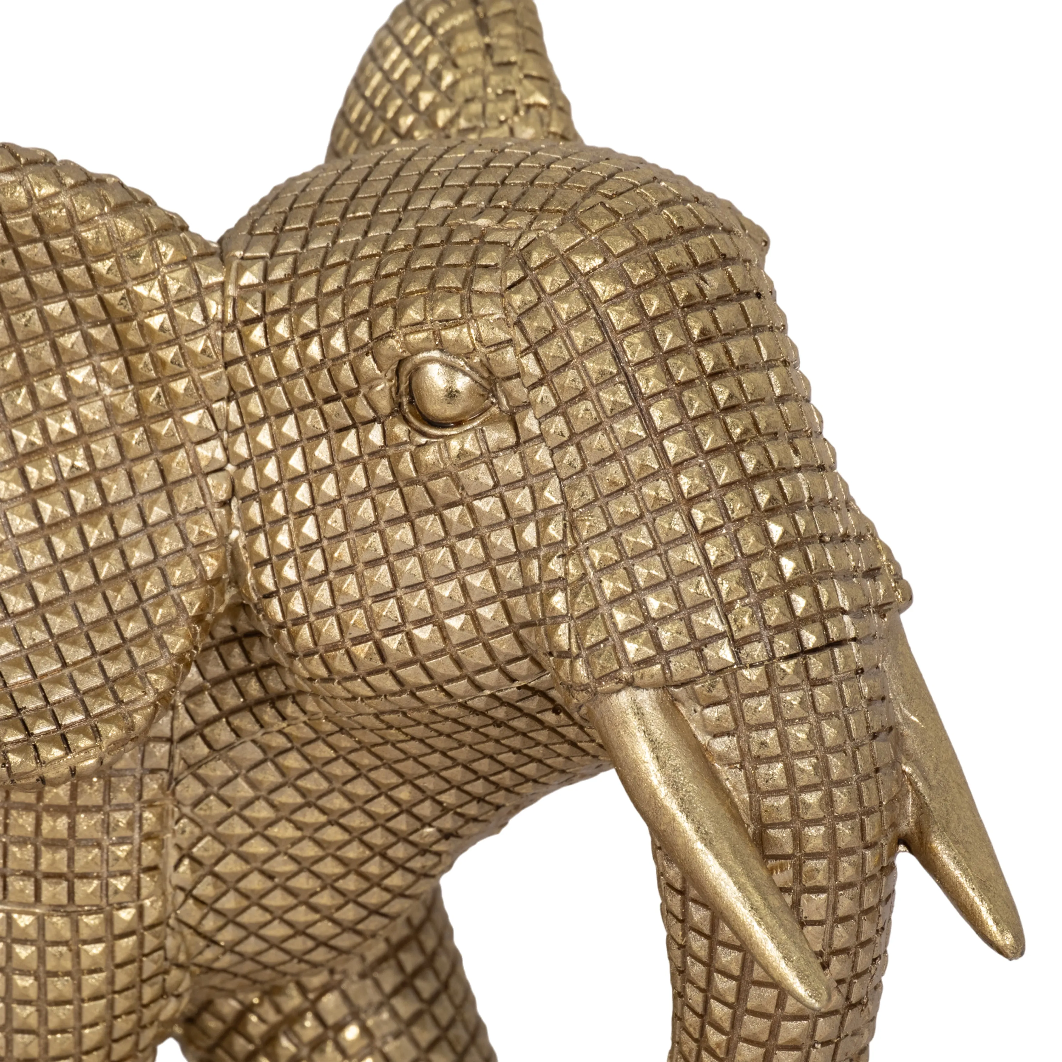 RESIN, 8" ELEPHANT DECO, GOLD