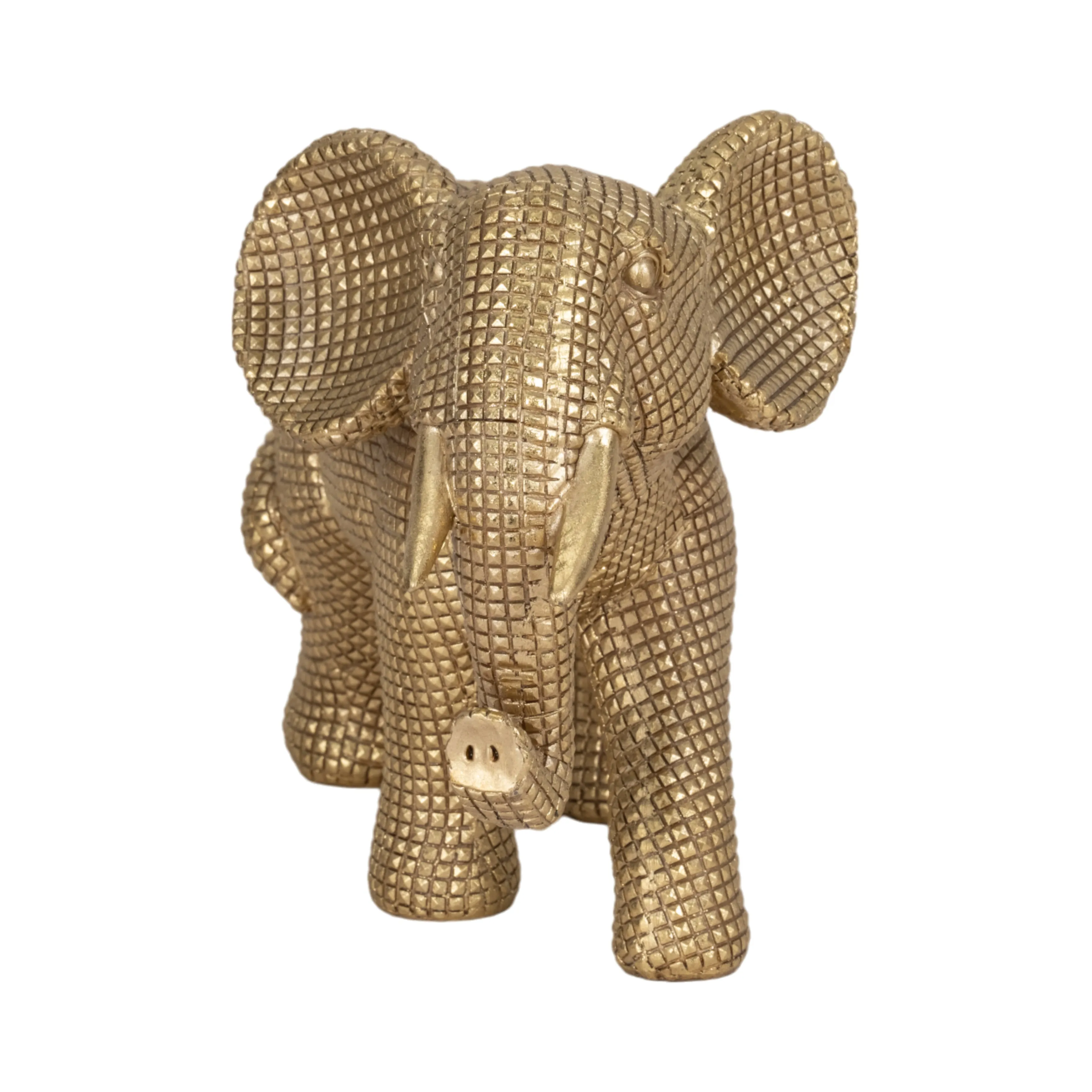 RESIN, 8" ELEPHANT DECO, GOLD