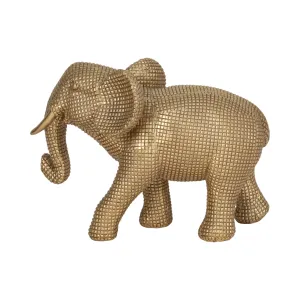 RESIN, 8" ELEPHANT DECO, GOLD