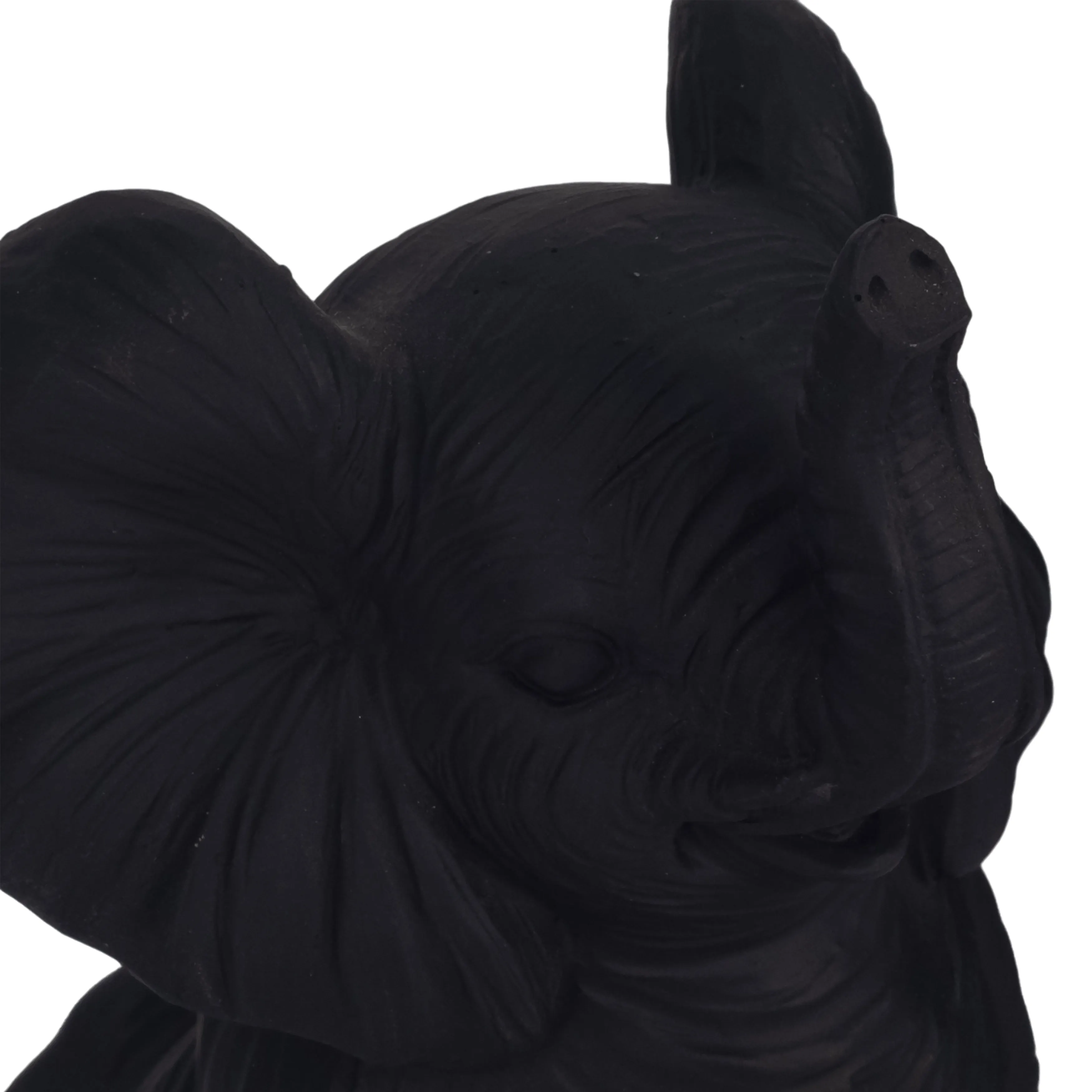 RESIN S/3 6" STONE LOOK YOGA ELEPHANT, ANTIQUE BLK
