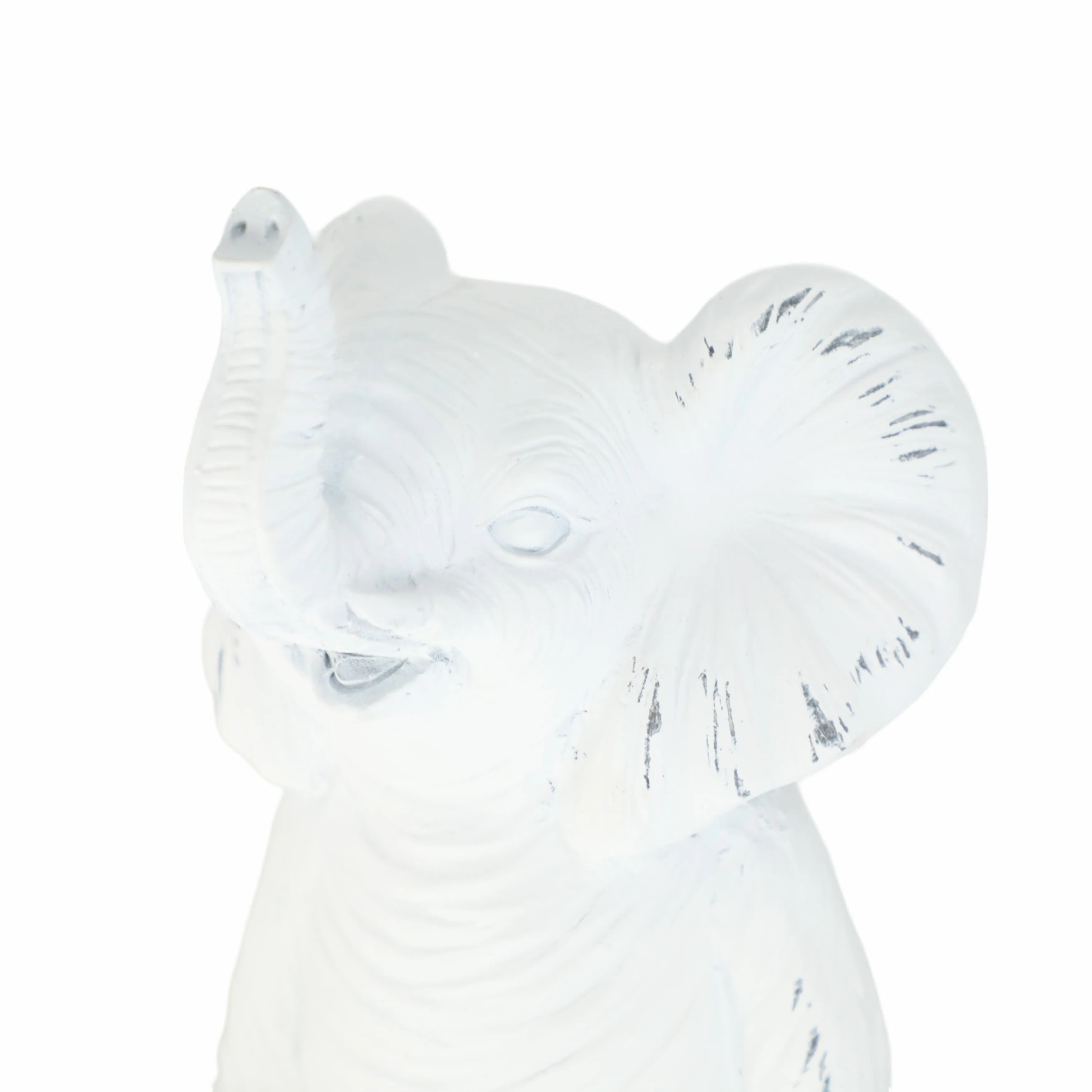 RESIN, S/3 6" STONE LOOK YOGA ELEPHANT, WHITE