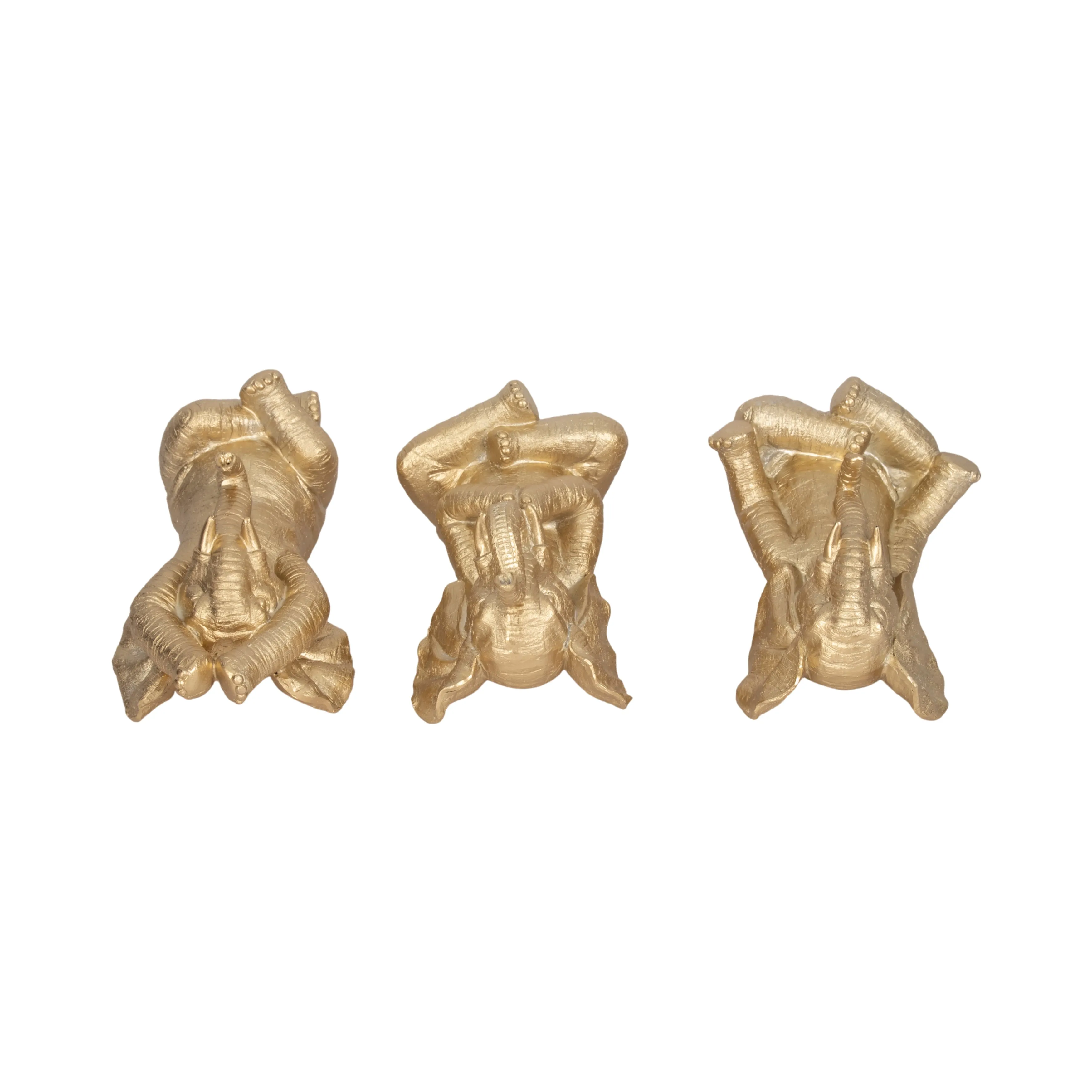 RESIN, S/3, 8"H, YOGA ELEPHANTS, GD
