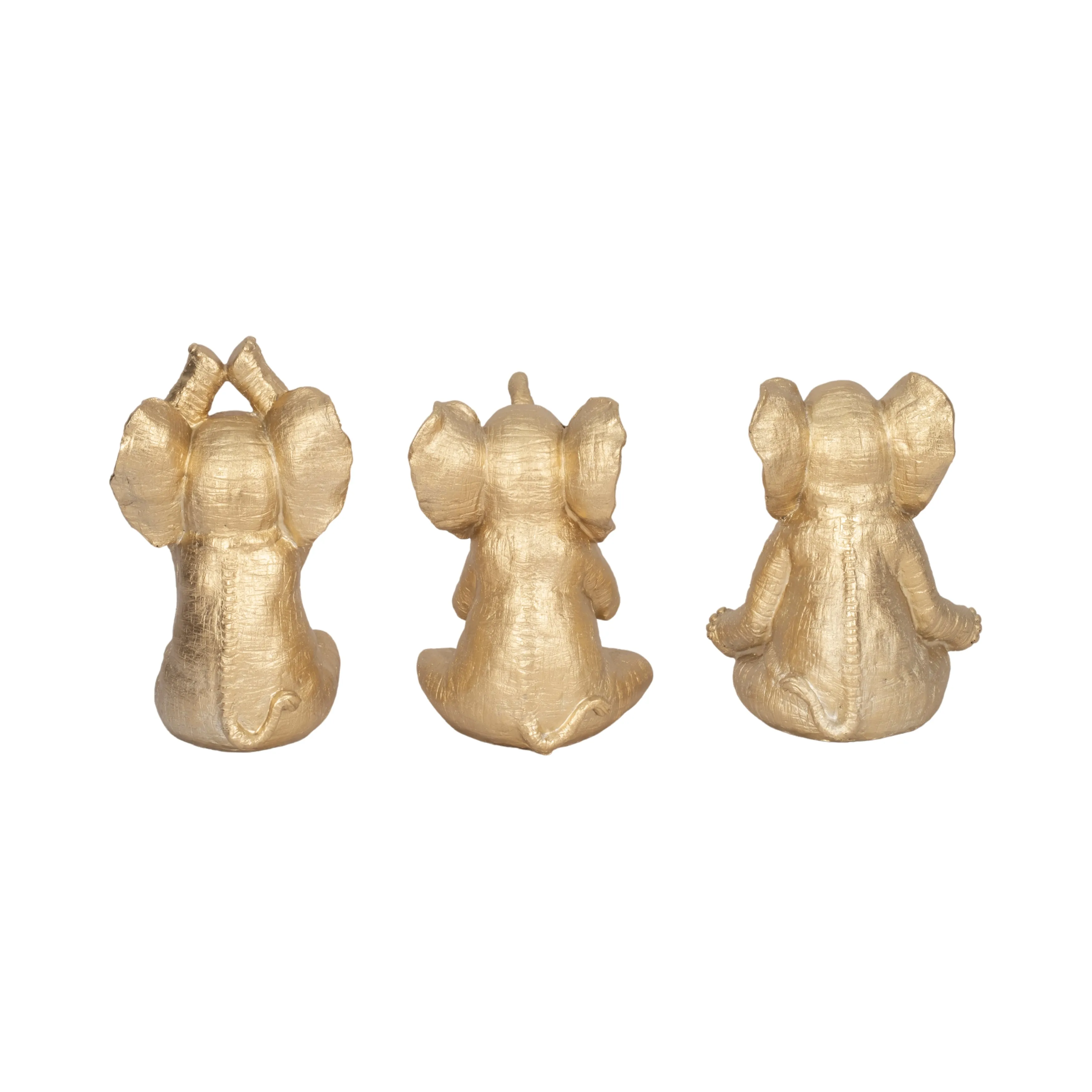 RESIN, S/3, 8"H, YOGA ELEPHANTS, GD