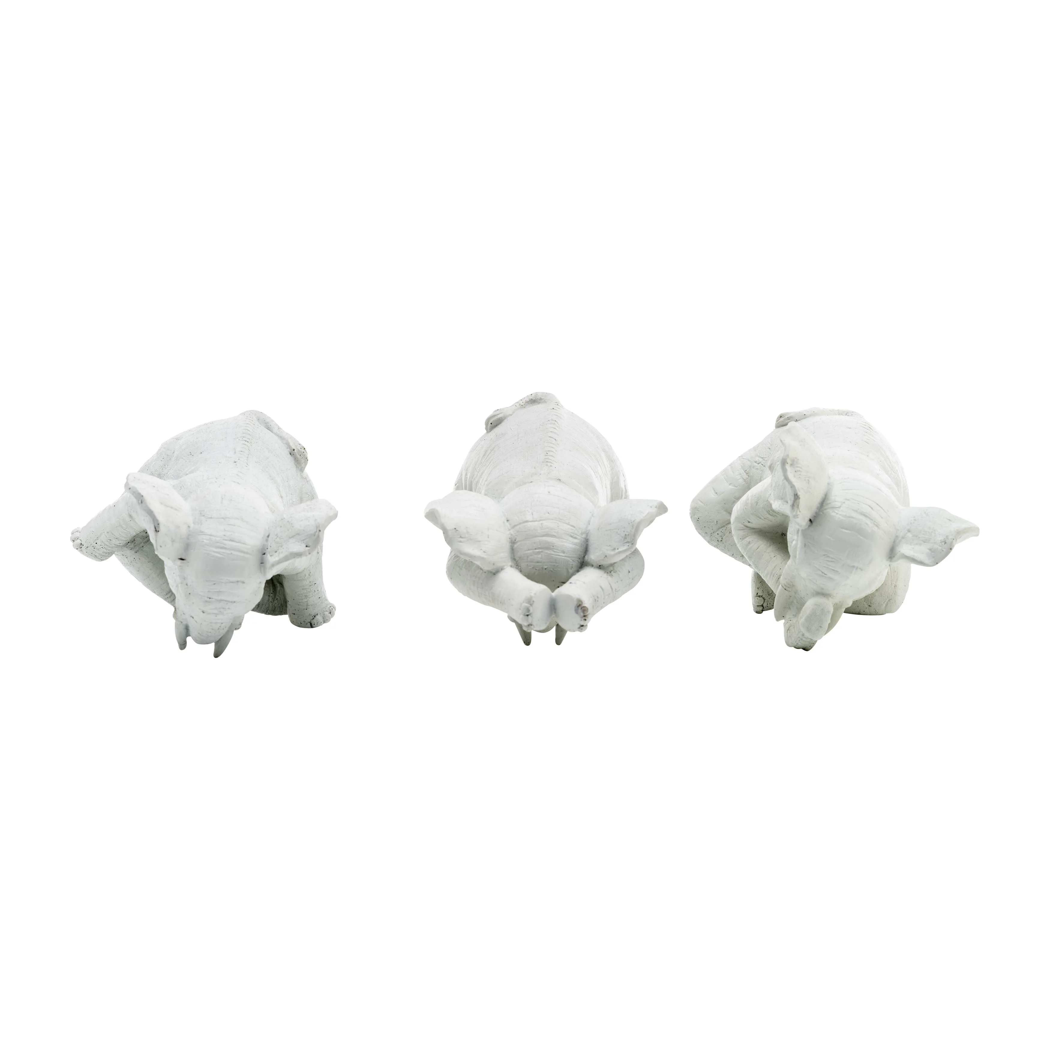 RESIN, S/3, 8"H, YOGA ELEPHANTS, WT