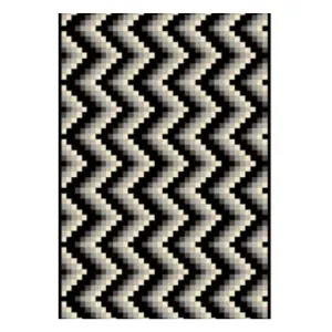 Roots Ferrera ZigZag Dark Brown Rug