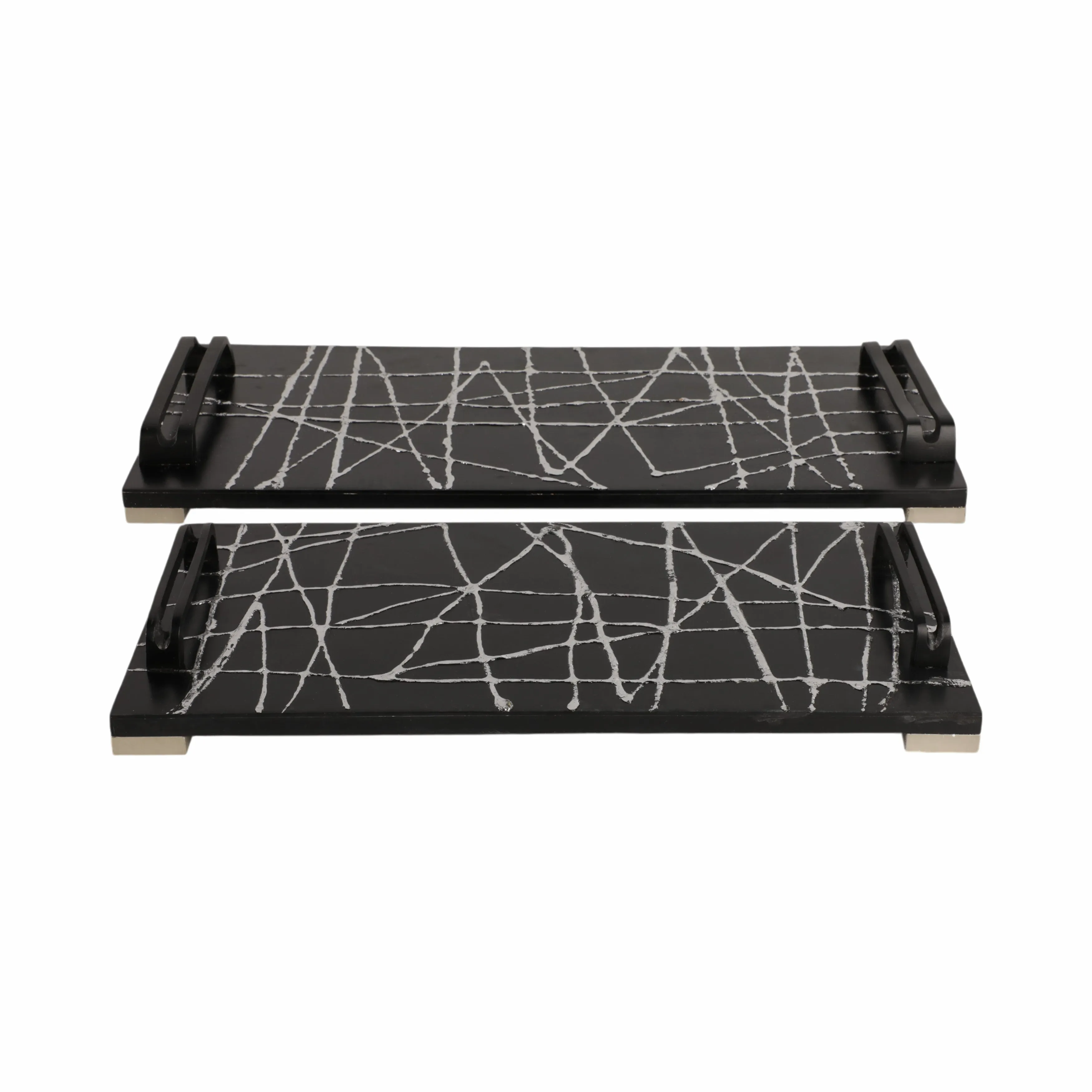 S/2 18/22" Pratt Black Resin Trays