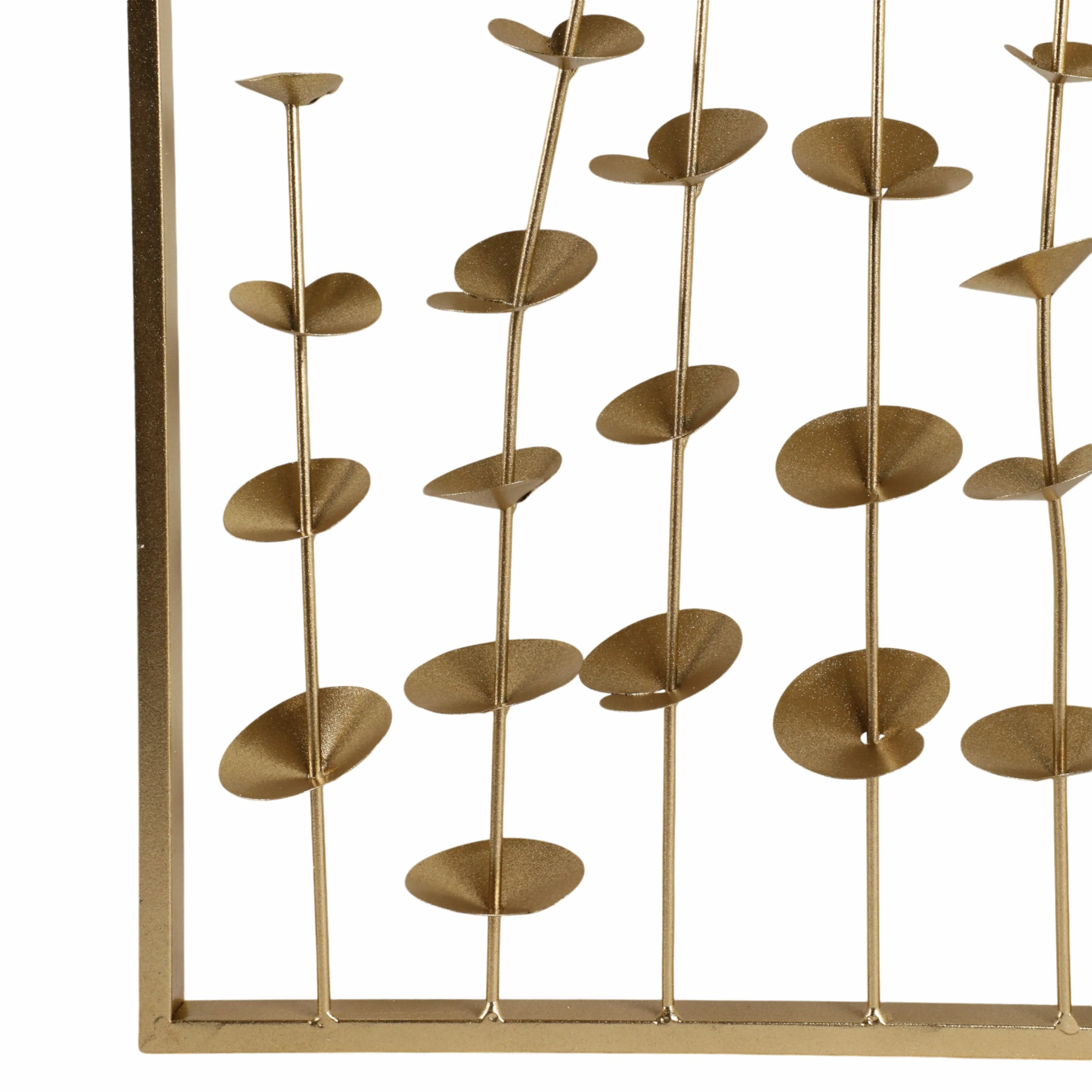 S/2 32" Small Blooms Metal Wall Panels, Gold
