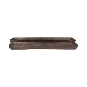 S/2 36/40" Jasper Silver Trays