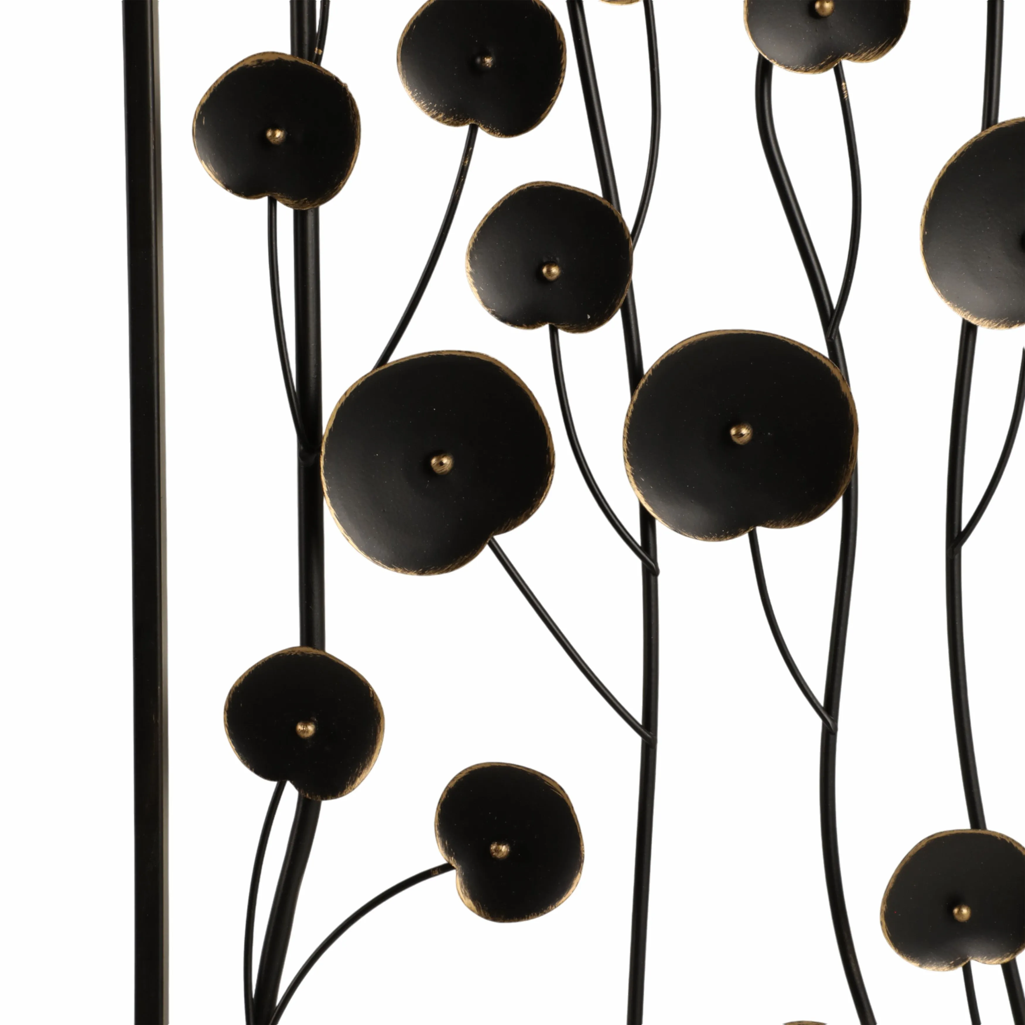 S/2 36" Dainty Flowers Metal Wall D?cor, Black/gol