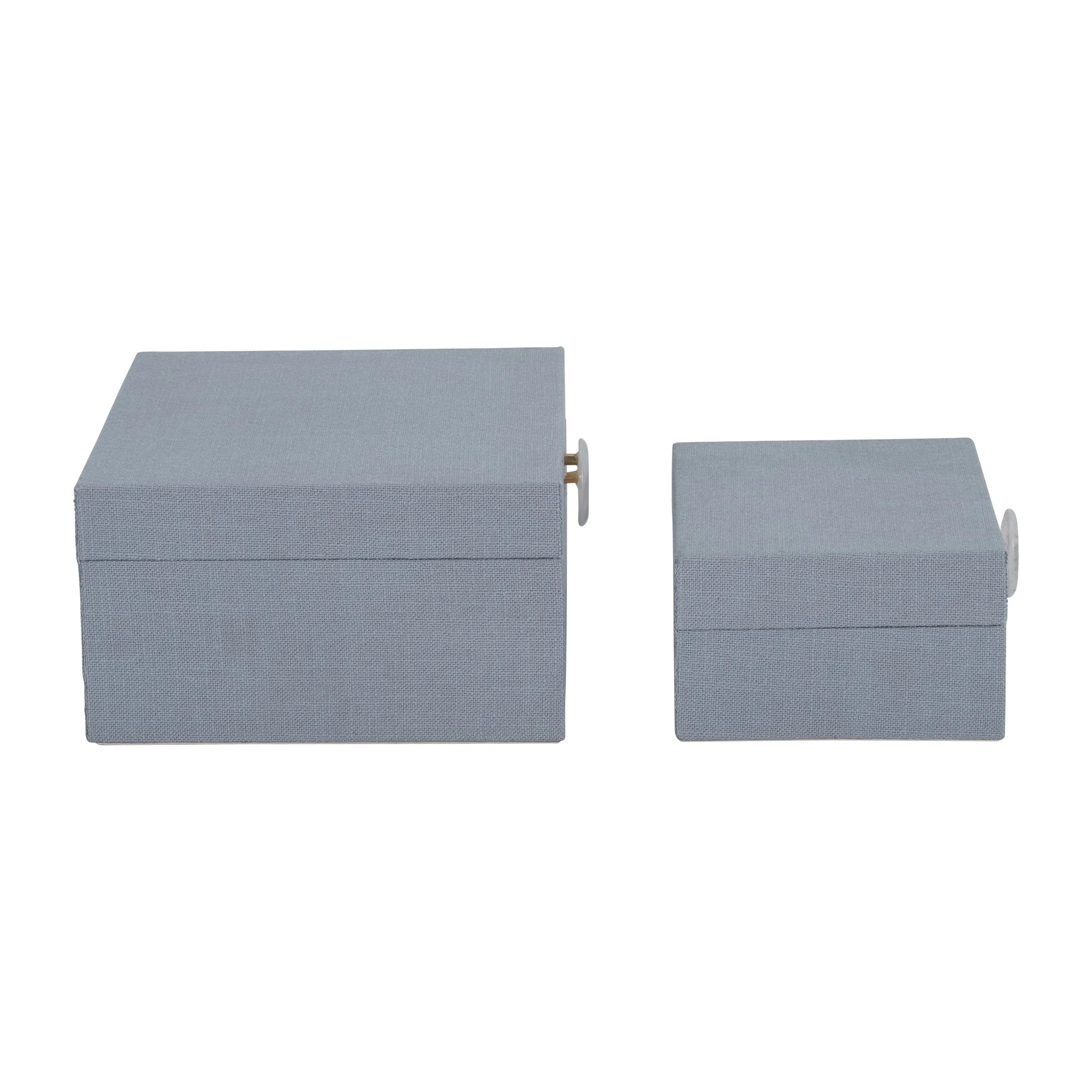 S/2 7/9" BOX W/ RING DETAIL, DENIM BLUE