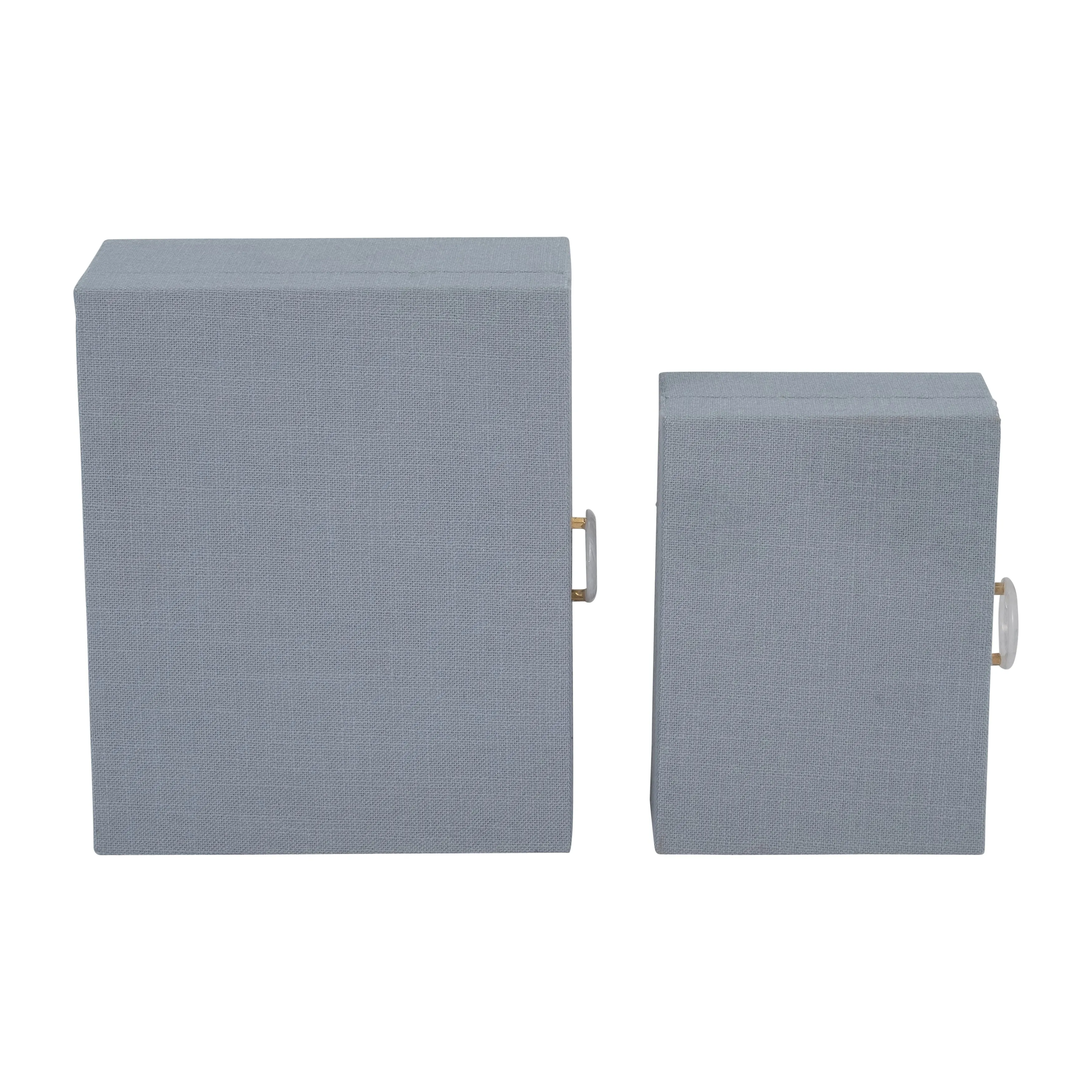 S/2 7/9" BOX W/ RING DETAIL, DENIM BLUE