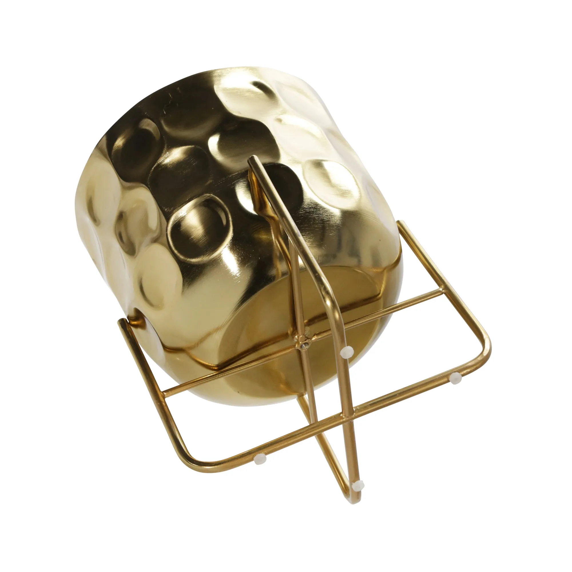 S/2 METAL 12/15" HAMMERED PLANTER, GOLD