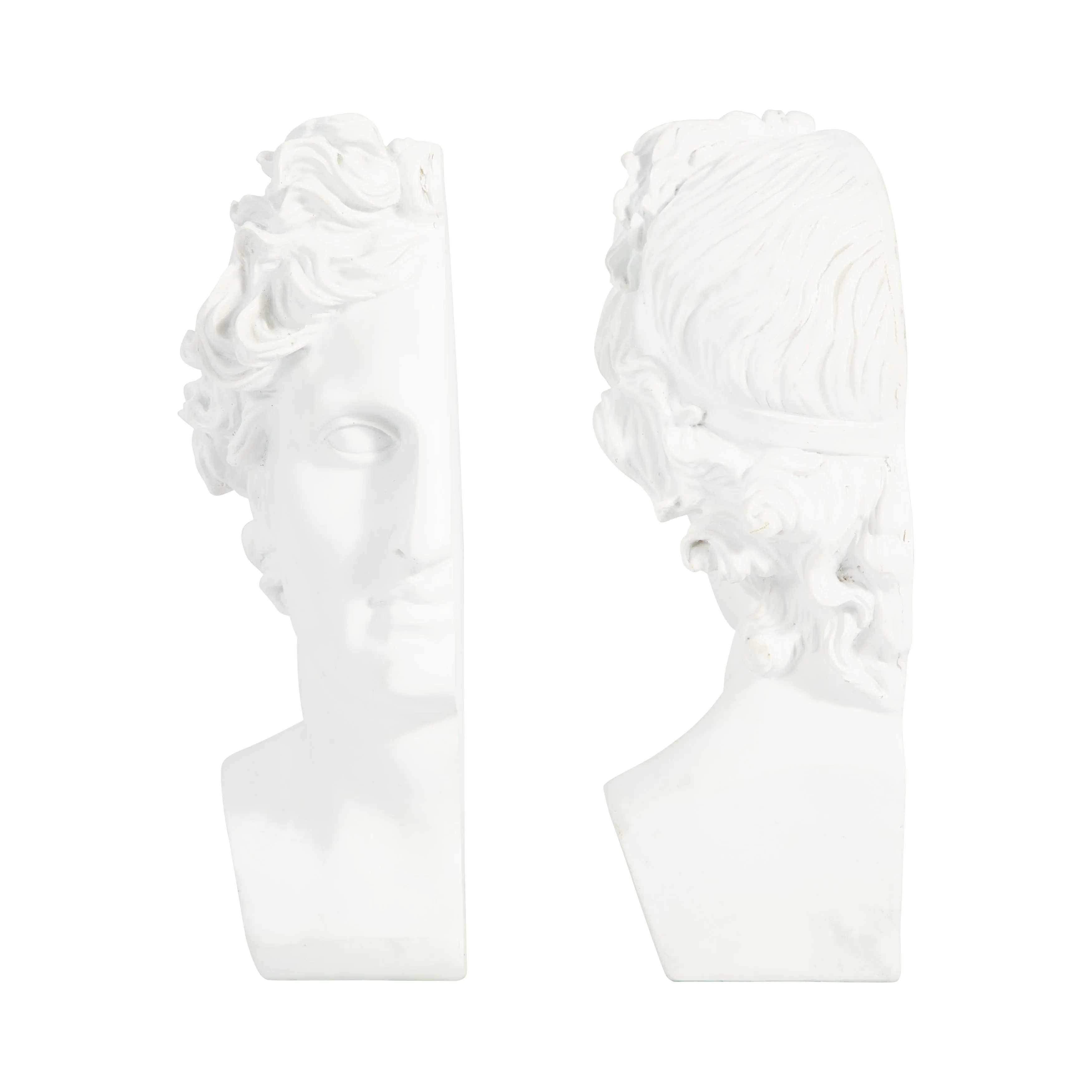 S/2 Resin, 9" Greek Goddess Bookends, White