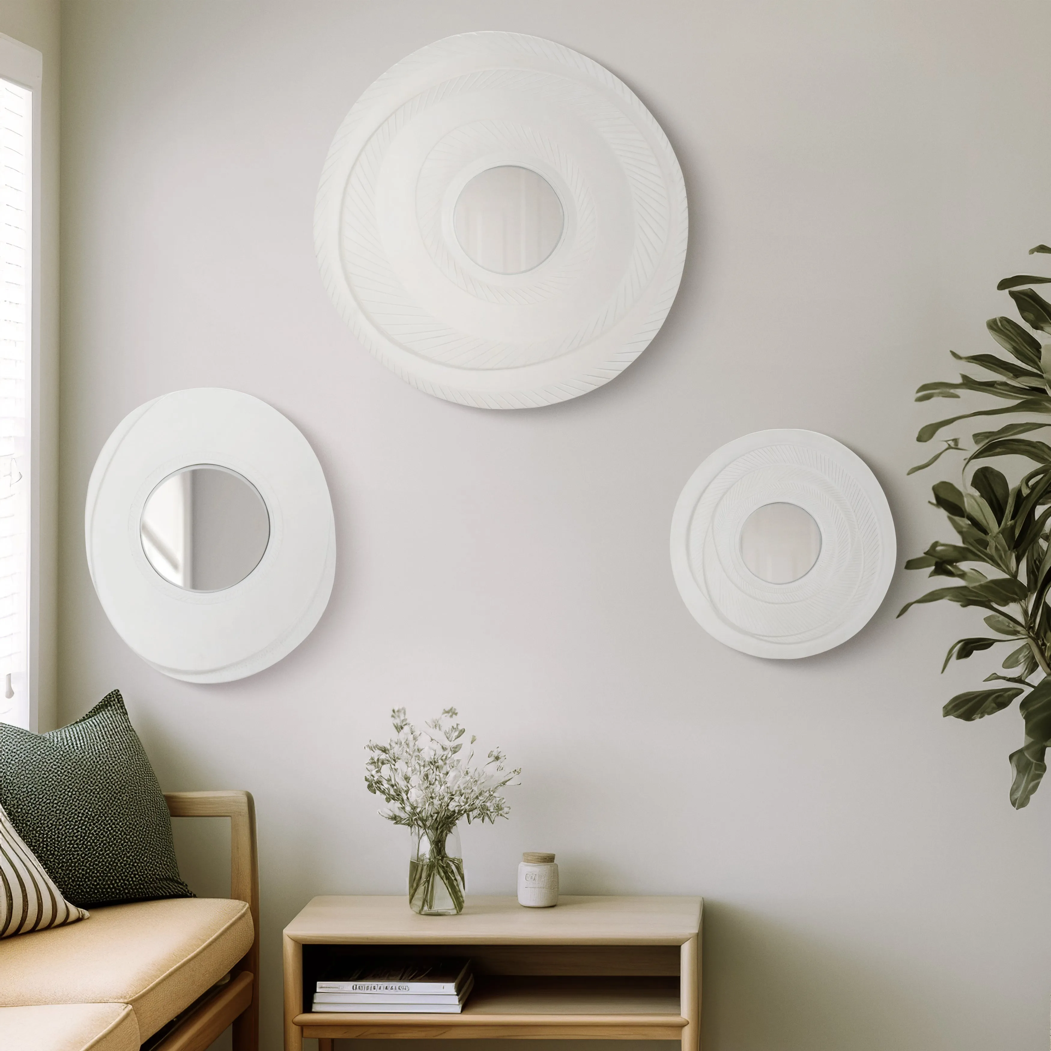 S/3 15/17/24" CRESCENDO DIMENSIONAL CONVEX MIRROR