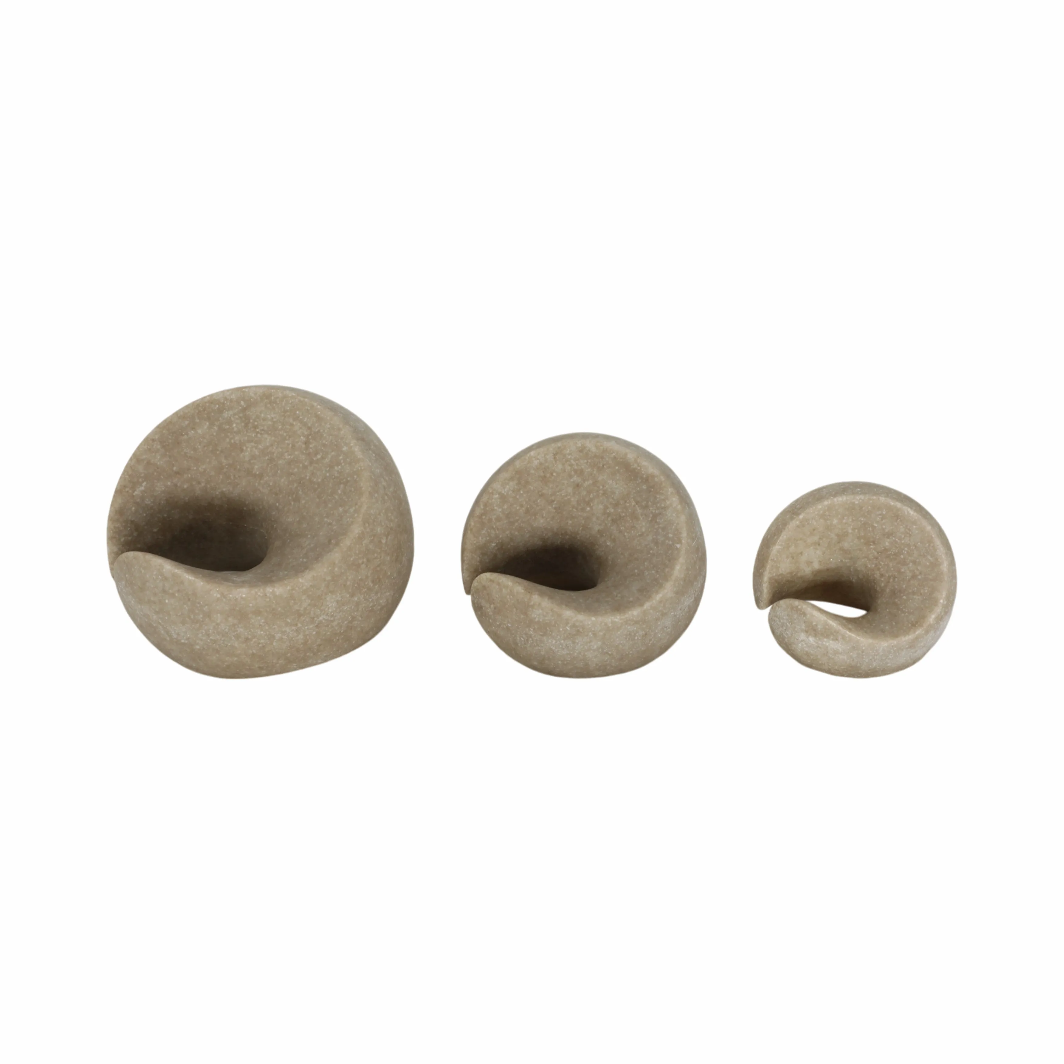 S/3 4/5/6" Flowood Brown Quartz Resin Spheres