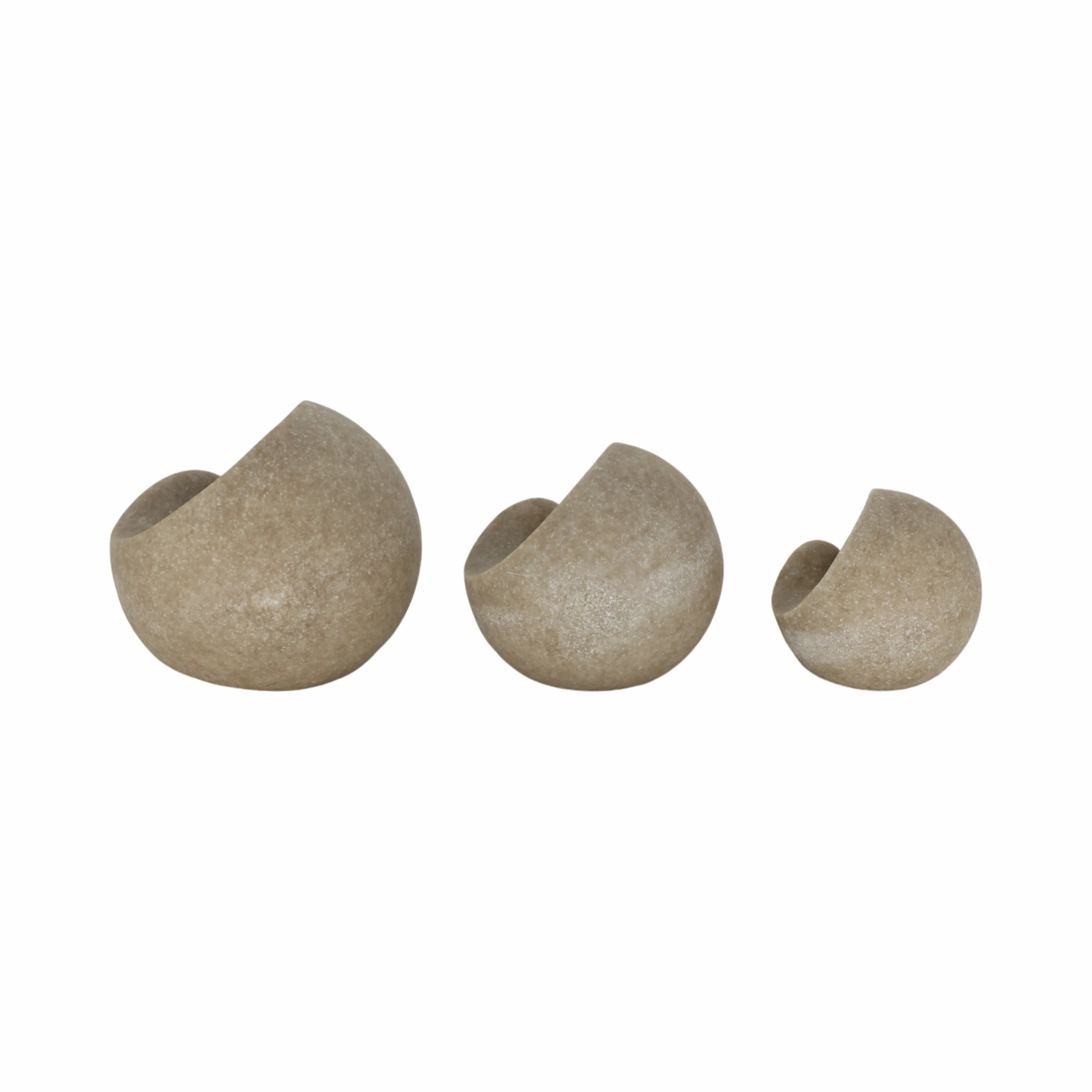 S/3 4/5/6" Flowood Brown Quartz Resin Spheres
