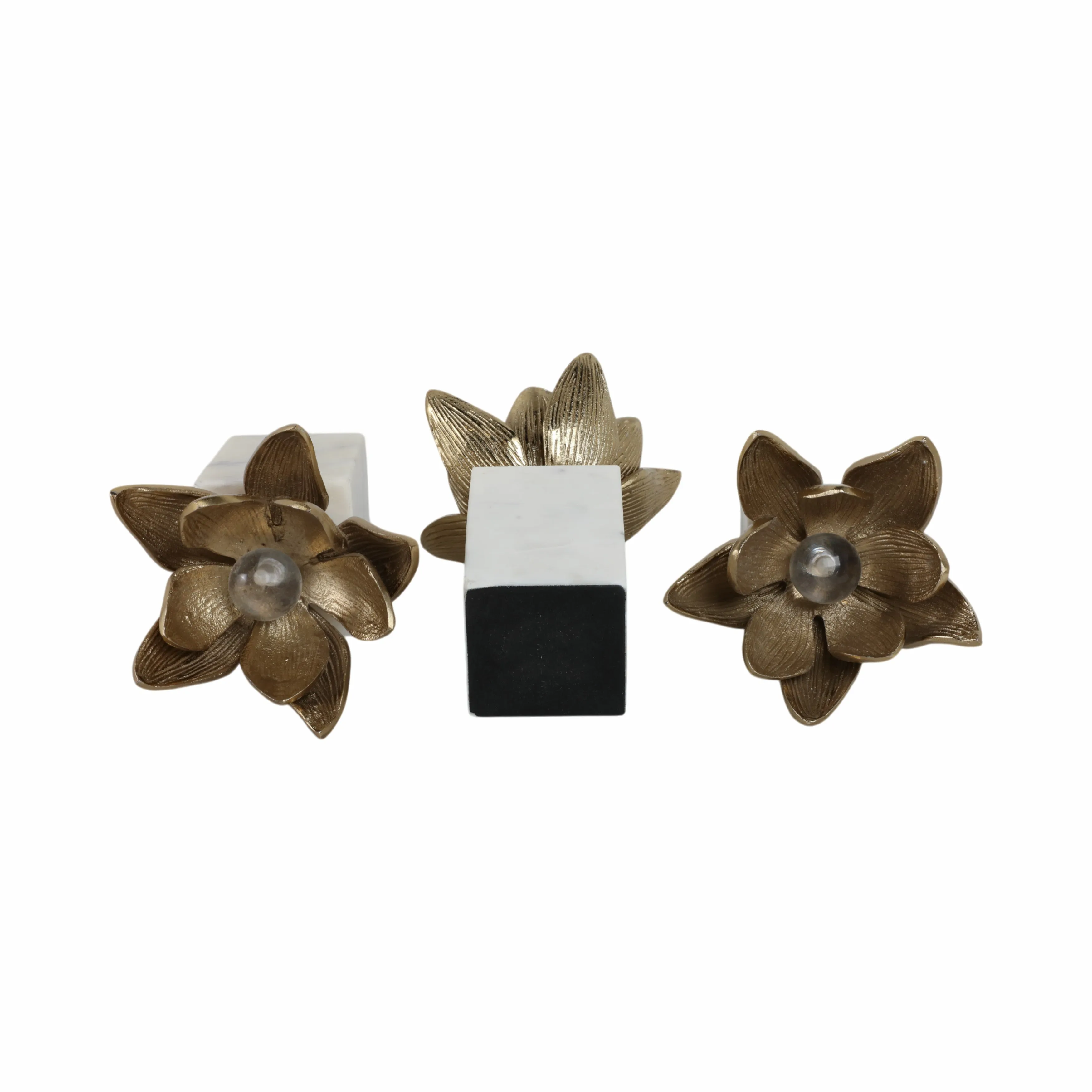 S/3 6/7/10" Darby Champagne Flower Statuary With M