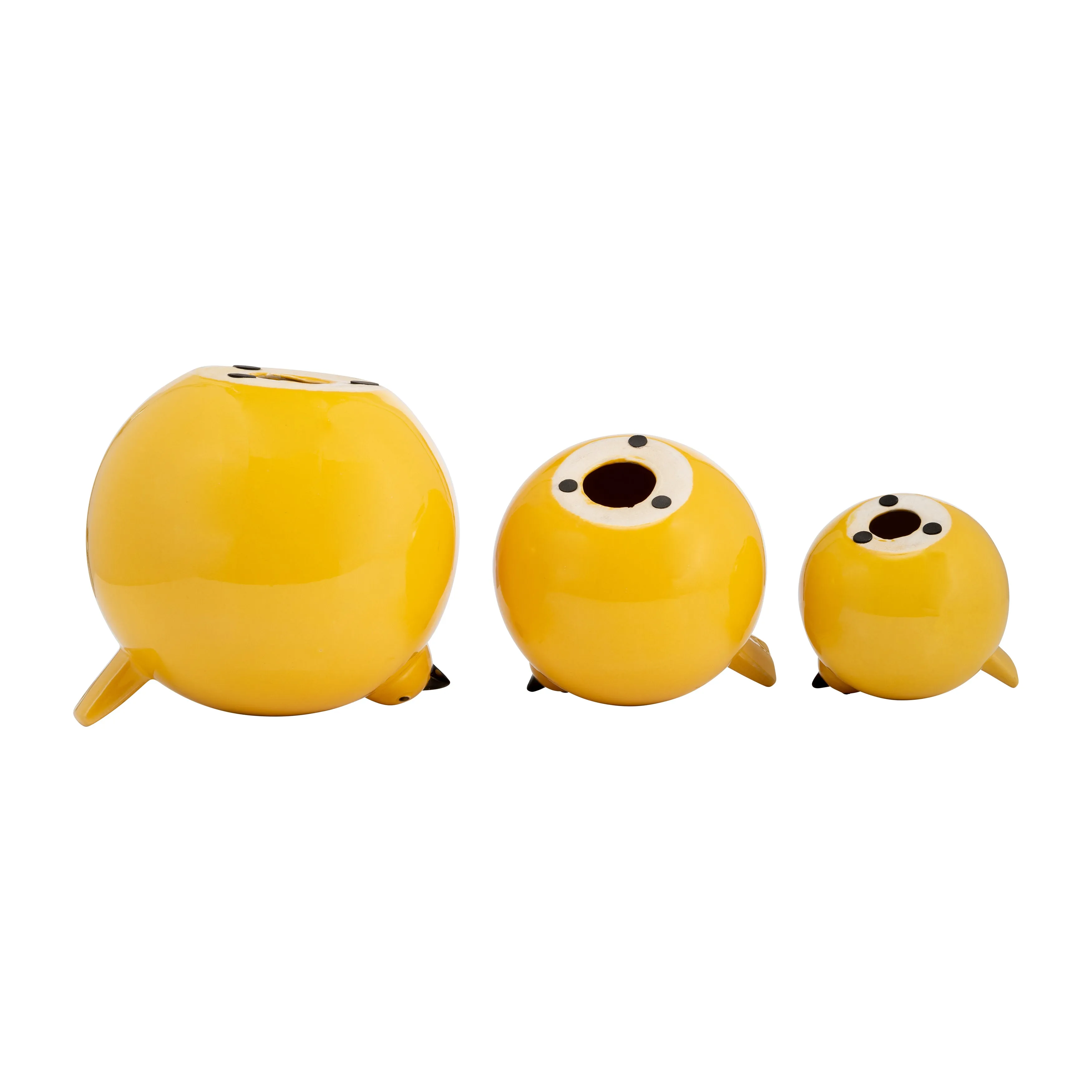 S/3 CERAMIC BIRDS 7.5", YELLOW
