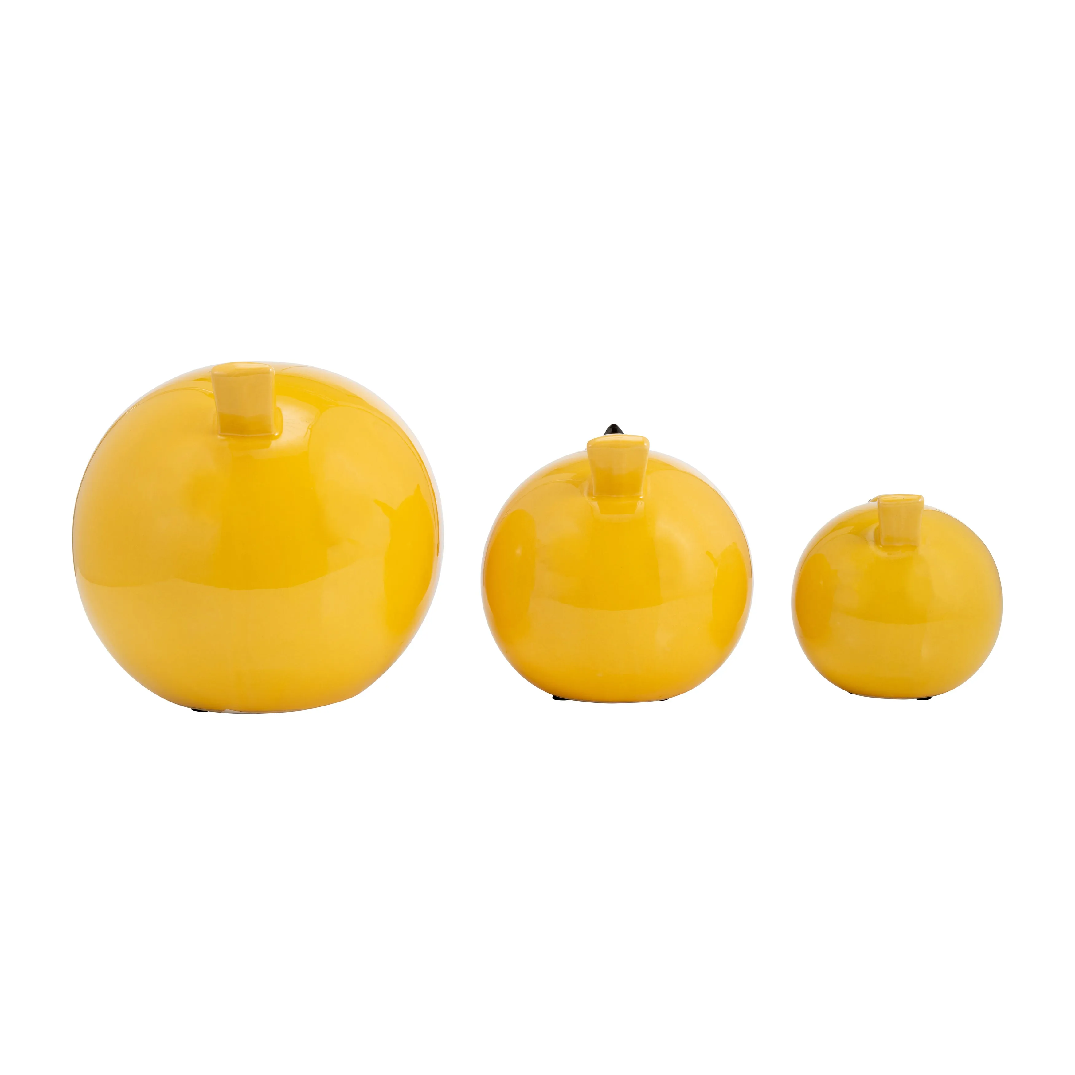 S/3 CERAMIC BIRDS 7.5", YELLOW