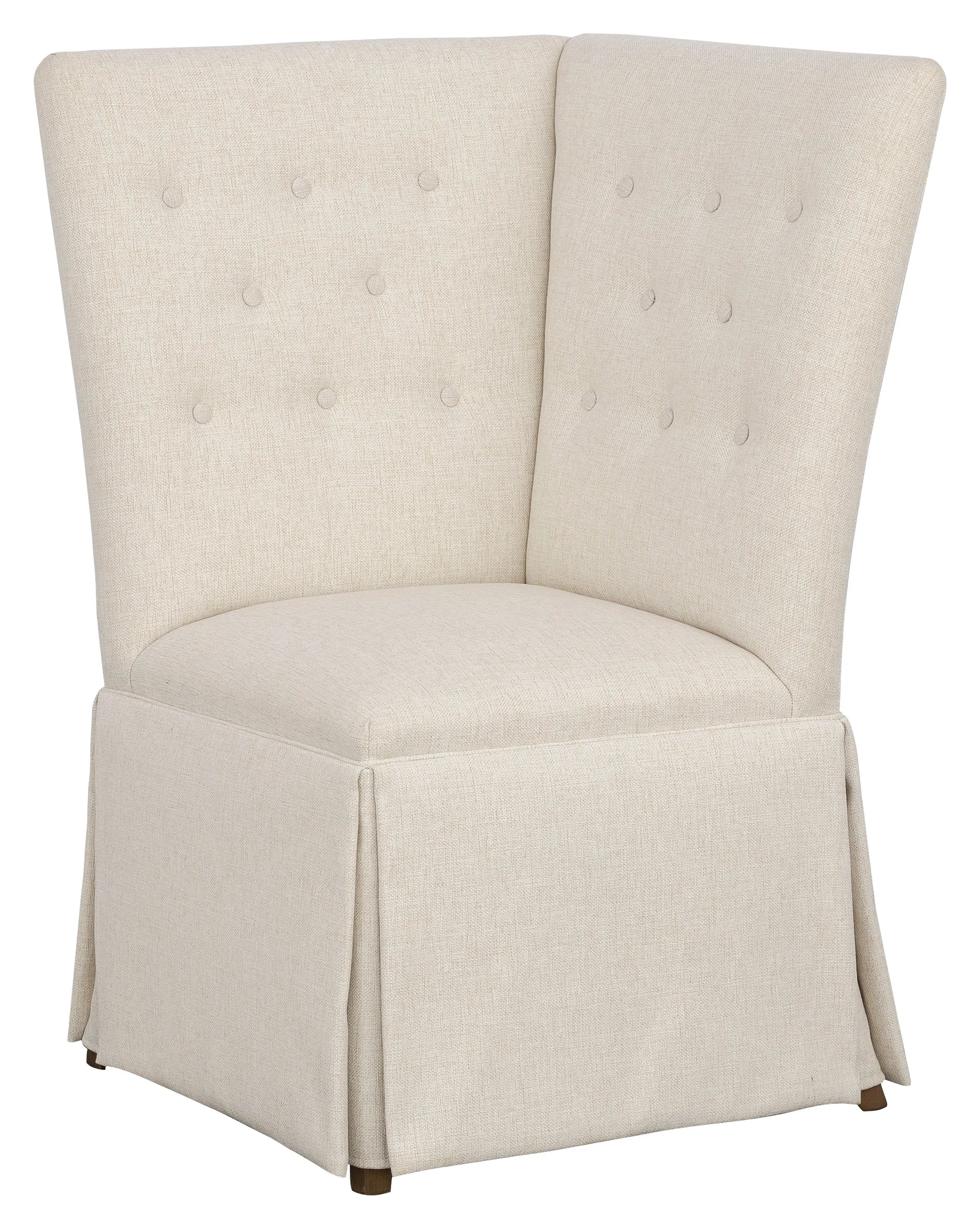 Straight Back Skirted Corner Chair Banquette