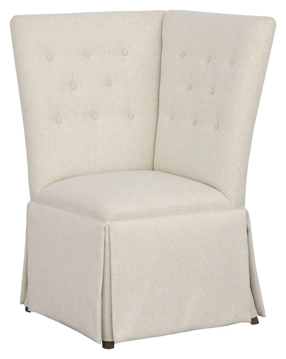 Straight Back Skirted Corner Chair Banquette